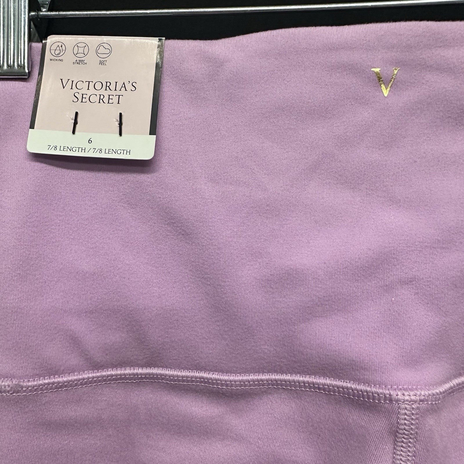 Victoria's Secret Yoga Pants Leggings Black Size 6 Size 7/8 Length NWT 0080