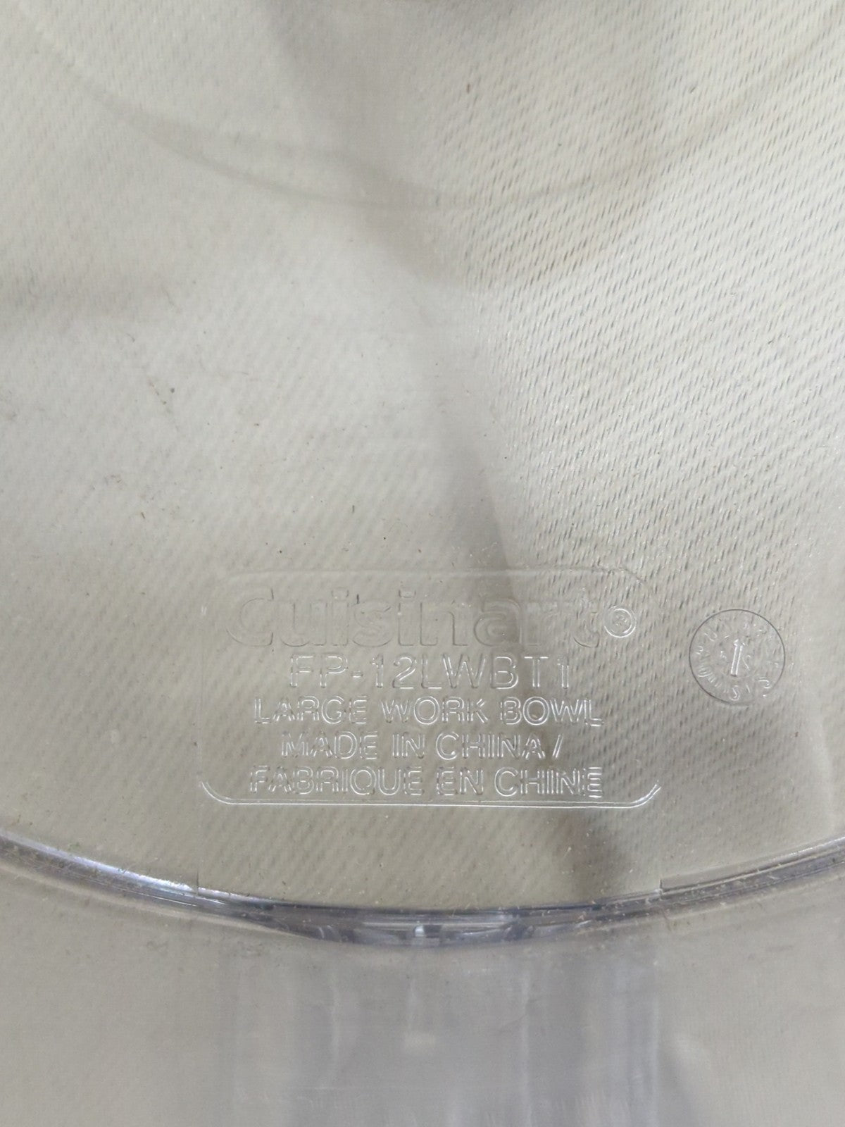 Cuisinart Elite 12 Cup Food Processor Replacement OEM Large Work Bowl FP-12LWBT