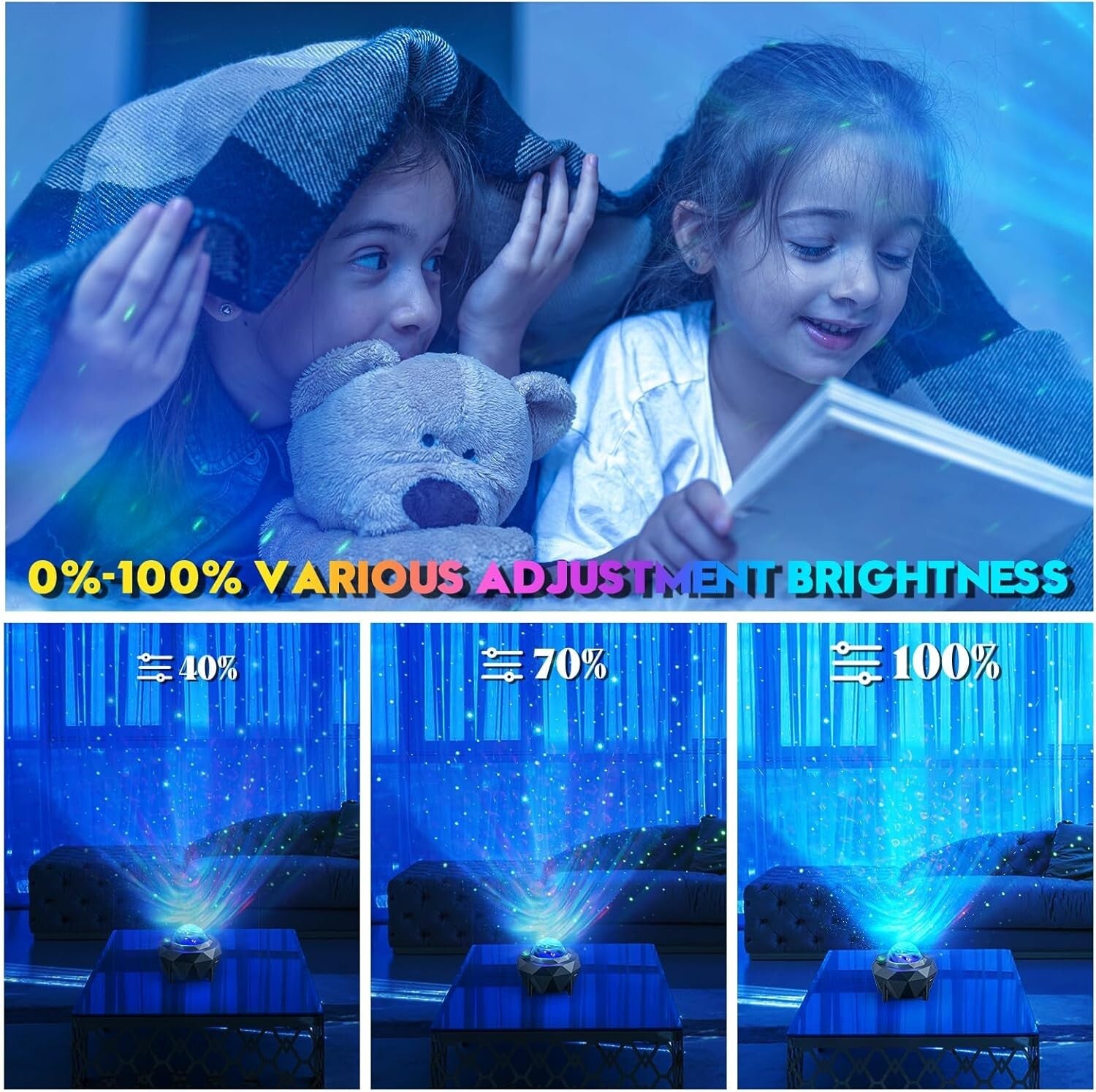 Star Projector Galaxy Light Projector with Remote & Bluetooth Speaker 6A