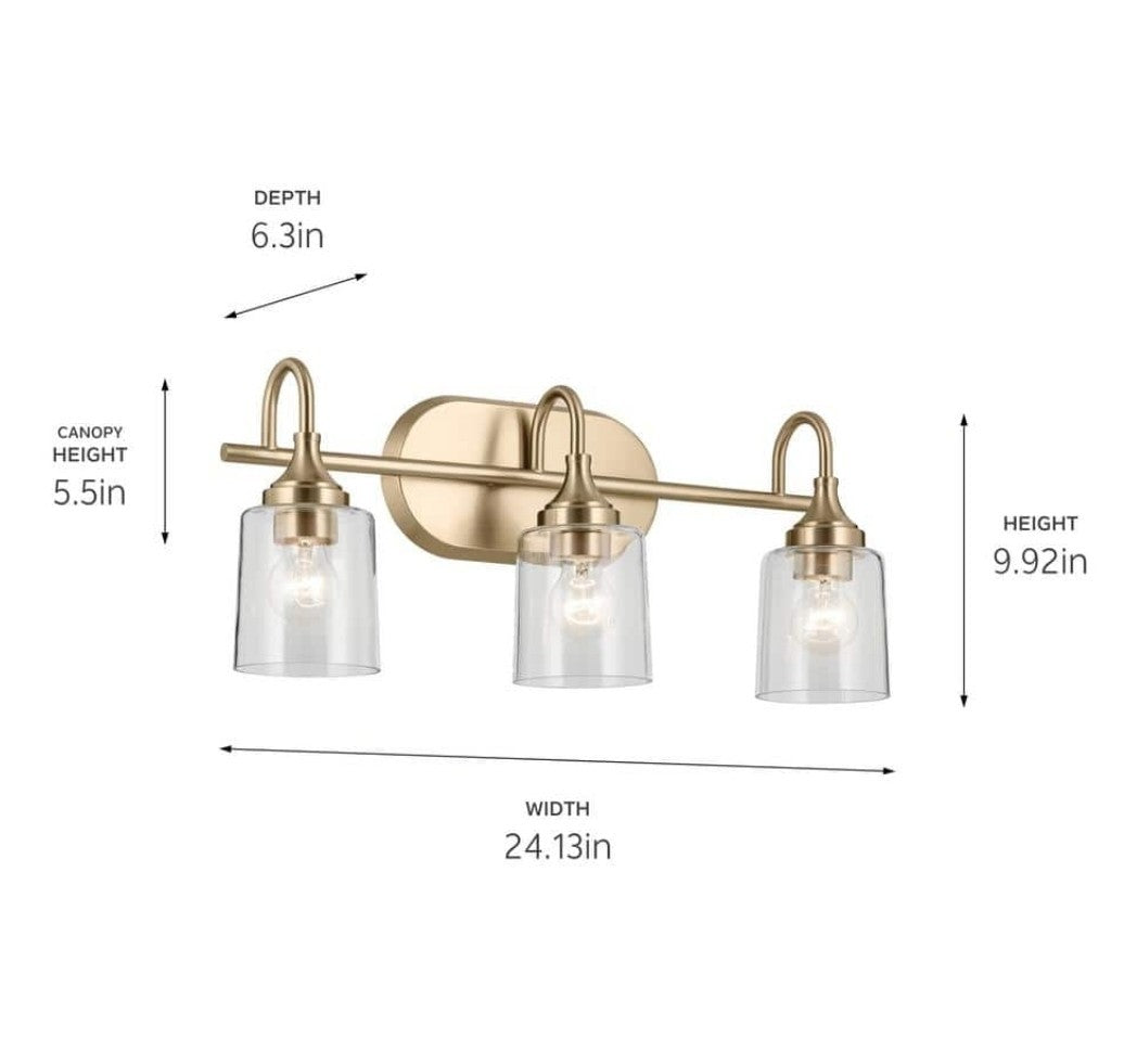 Erta 3-Light Vanity Champagne Bronze 
