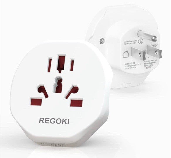 US Travel Plug Adapter, [2 Packs] EU Europe/UK/Australia/China/Italy to USA 3A