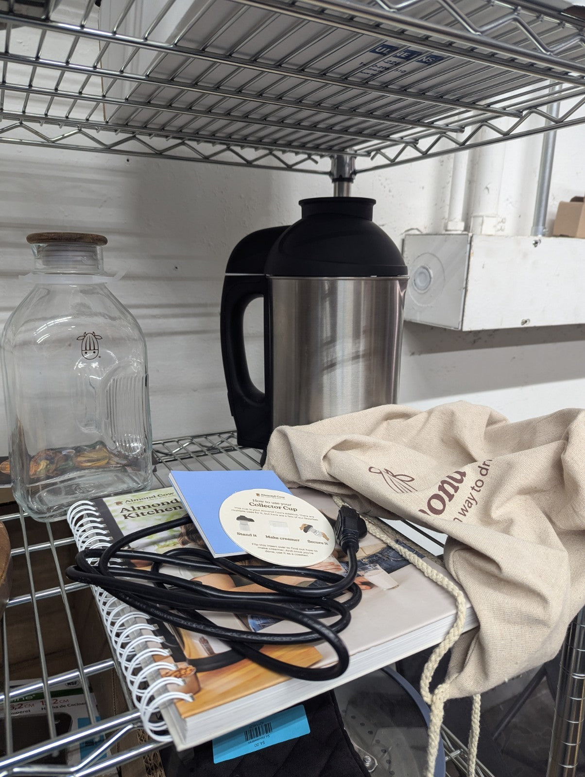 Almond Cow Milk Maker with Glass Jug, Book, Bag and Other Accessories