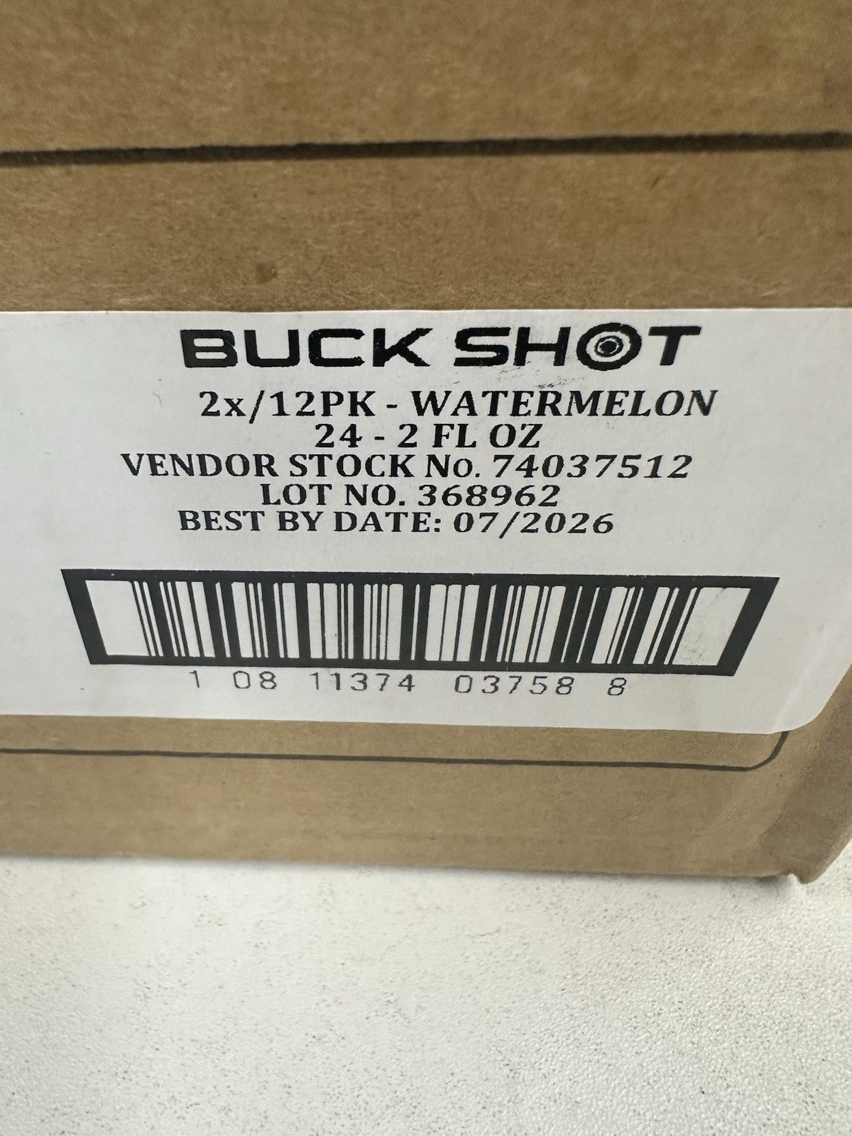 Bucked Up 368962 Buck Shot Energy Shot, Watermelon - Quantity 12