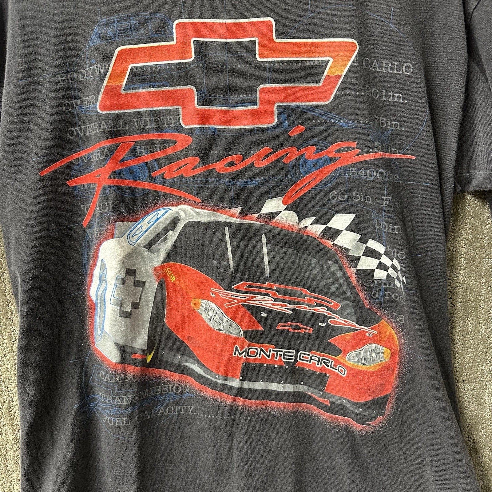 Vintage 90’s Chevy Racing Tee Shirt NASCAR Monte Carlo Large (1)