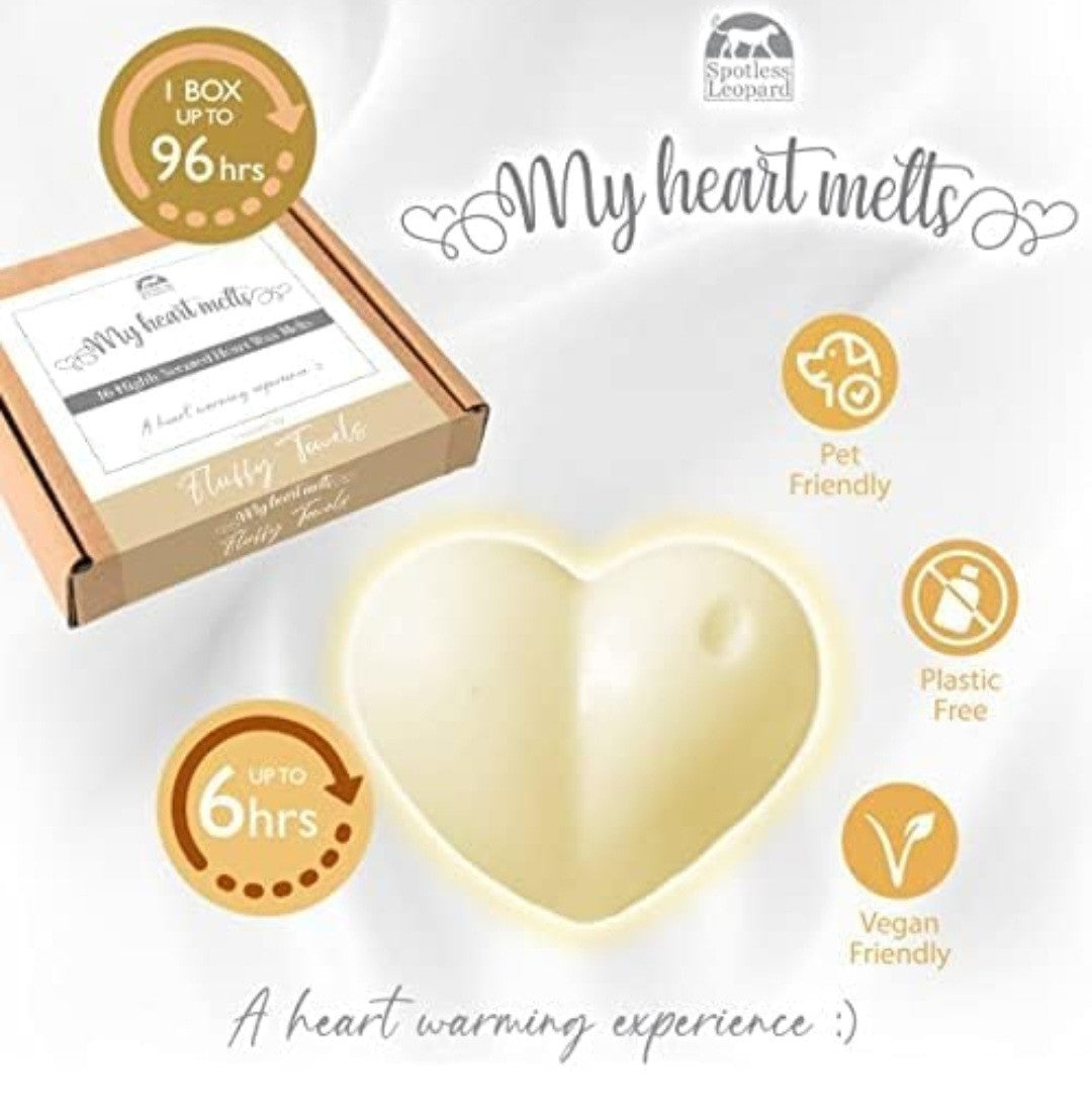 Spotless Leopard "My Heart Melts" Heart Shaped Wax Melts (Fluffy Towel Scent) 1C