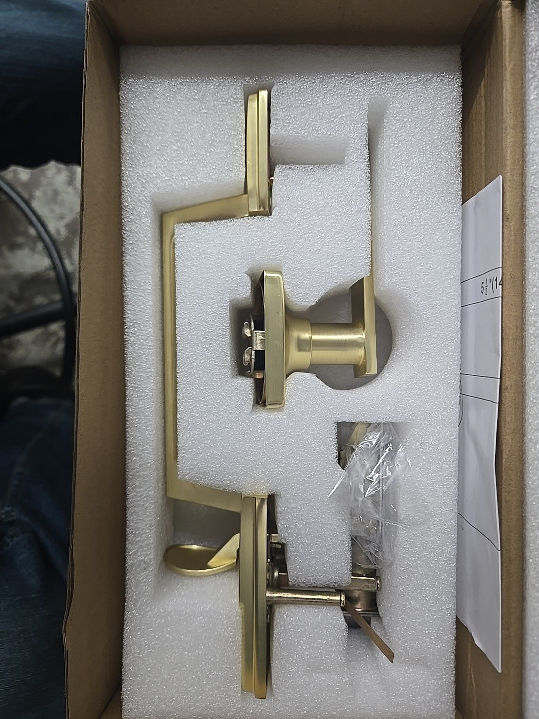 Front Door Handleset with Deadbolt and Lever Set Black Azdele 2B