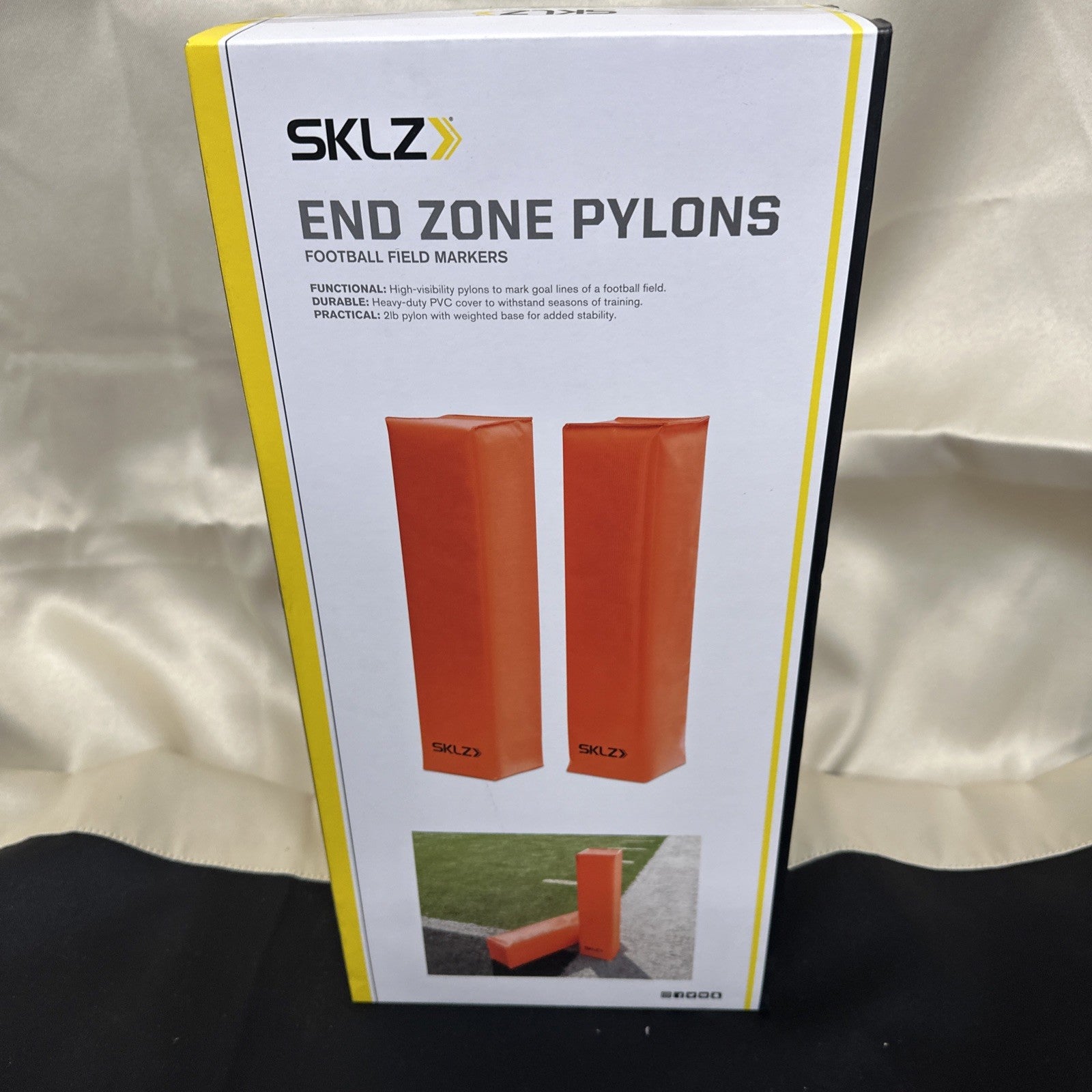 Football End Zone Pylons (1 Pair) | Orange, Durable Field Markers for Games 12B