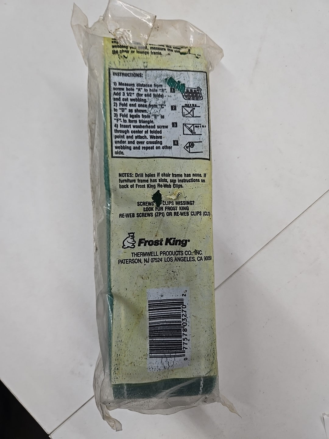 FJ Lawn Furniture Re-Webbing, Green PW39G Poly 2-1/4In Wide X 39Ft Long 8C