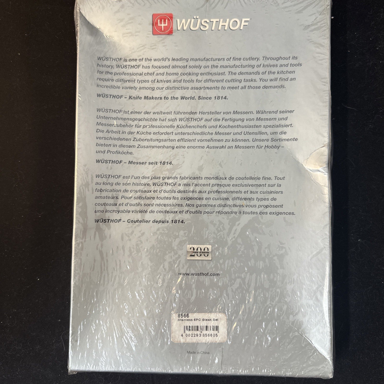 Wusthof Stainless 6pc Steak Knife Set New In Box 6C