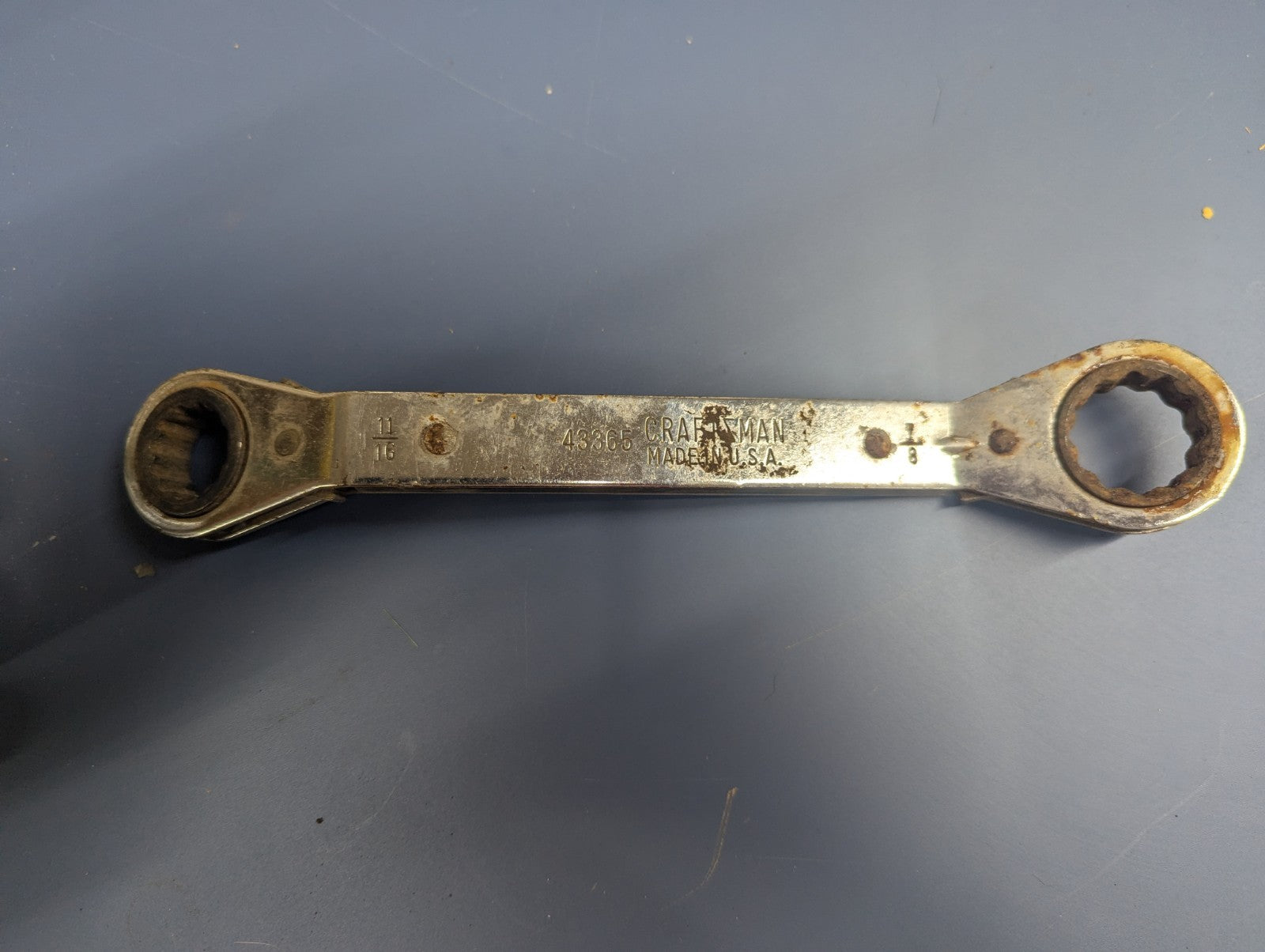 Craftsman Tools USA 43365 Offset Box End Ratchet 12pt Wrench 11/16" & 7/8" (8c)