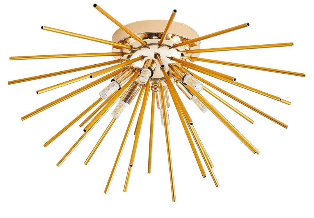 Yunnix Sputnik Ceiling Light Fixture Gold Modern Light Satellite Lamp