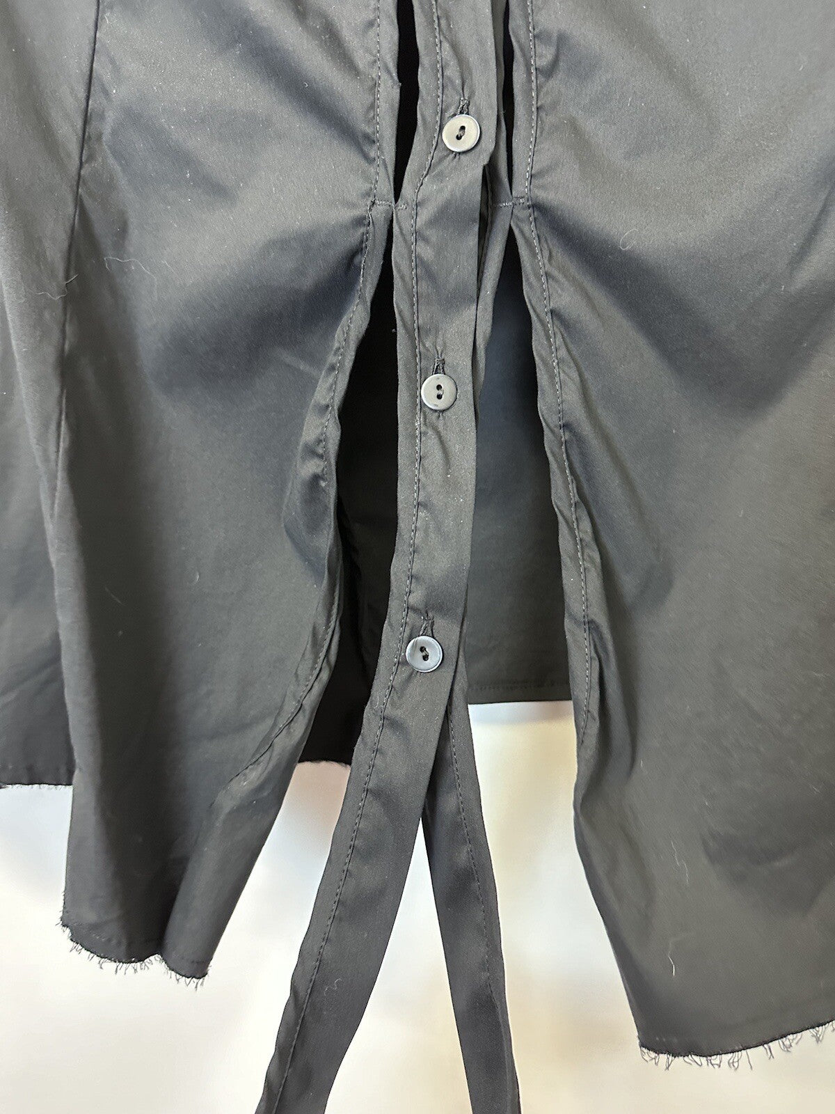 Masnada Italian Designer Black Long Sleeve Button Up Top Avant Garde Sz 6/42