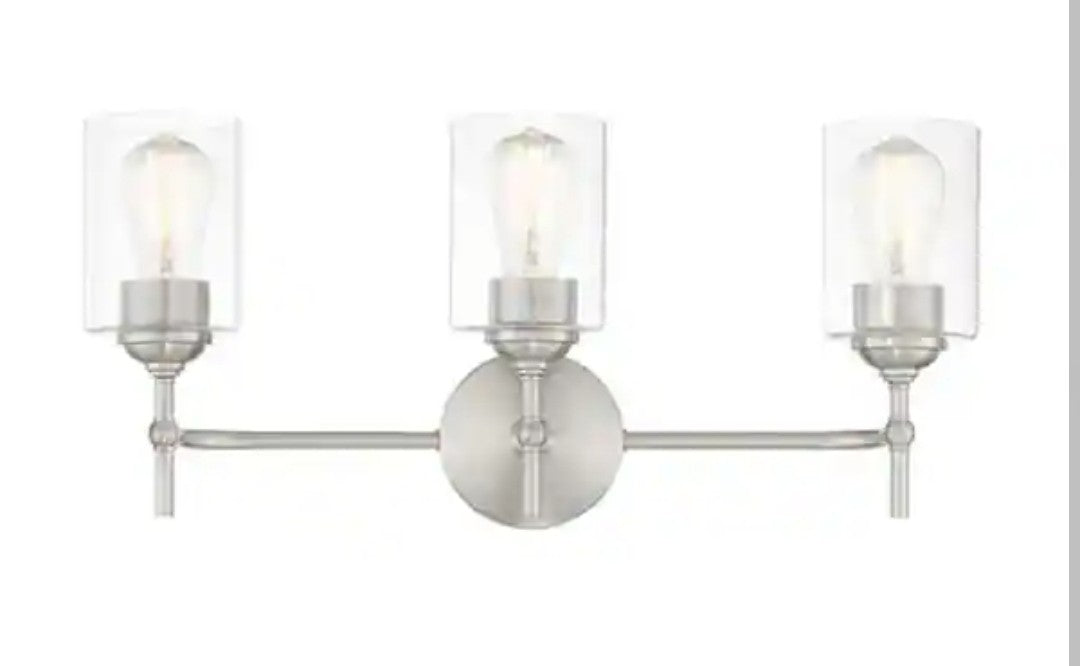 Ayelen 22 in. 3-Light Brushed Nickel Vanity Light