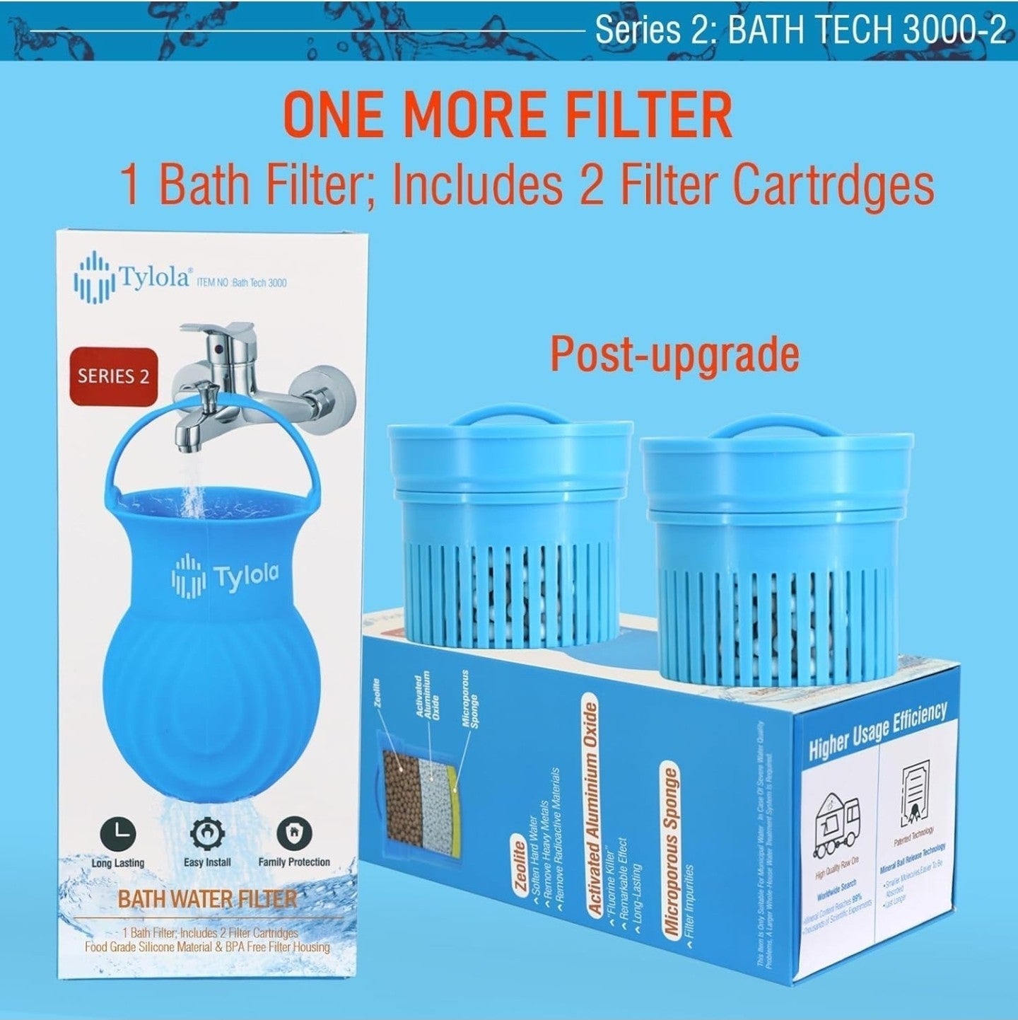 Tylola Bathtub Faucet Ball Water Filter. Zeolite Detox-Ionic Detox Bath 7A