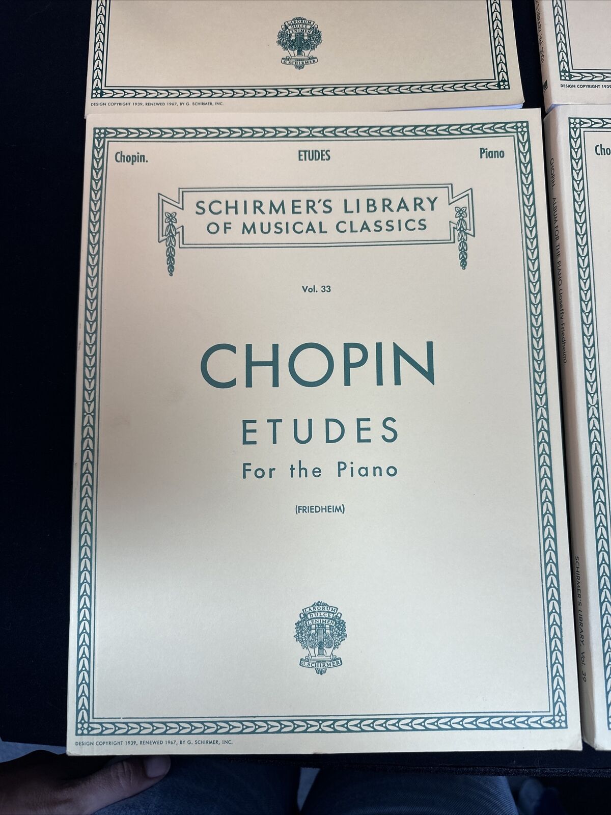 Schirmer's Library of Musical Classics,  Piano (one Violin) , LOT of 4 Books