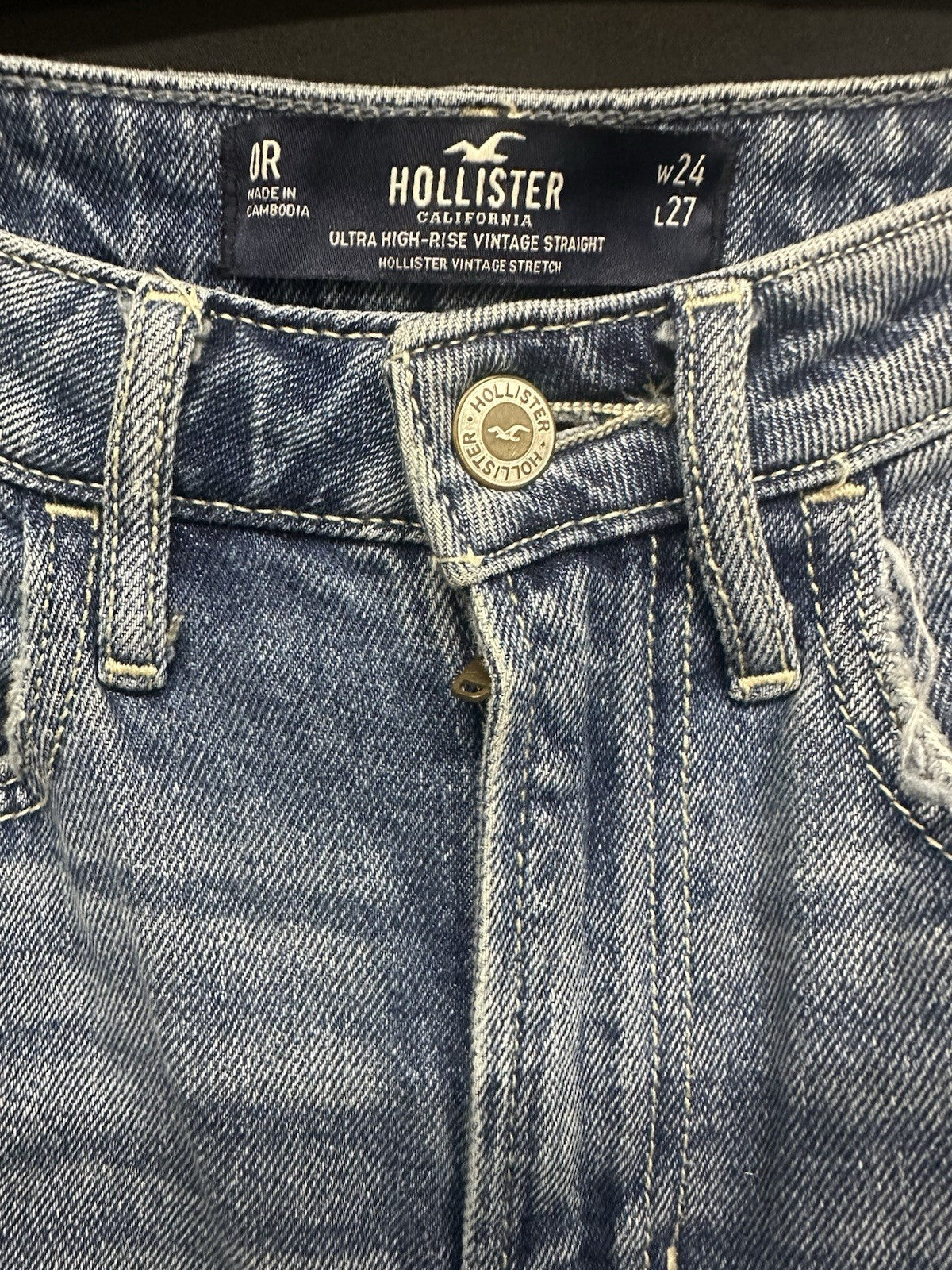 Women’s Hollister Ripped Distressed Jeans W24 L27  (0020)