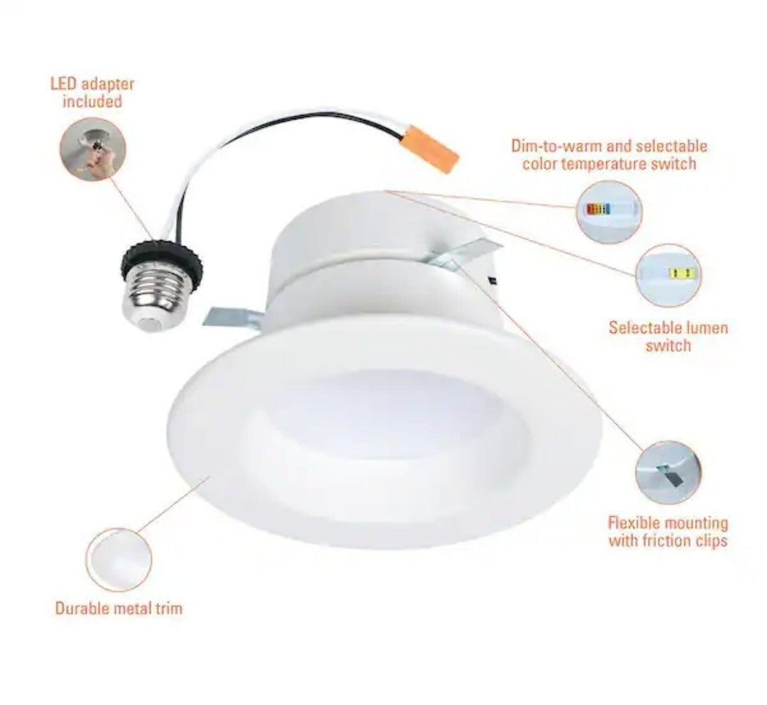 HALO RL4 Series 4-inch LED Selectable CCT and Lumens, Integrated LED 11B