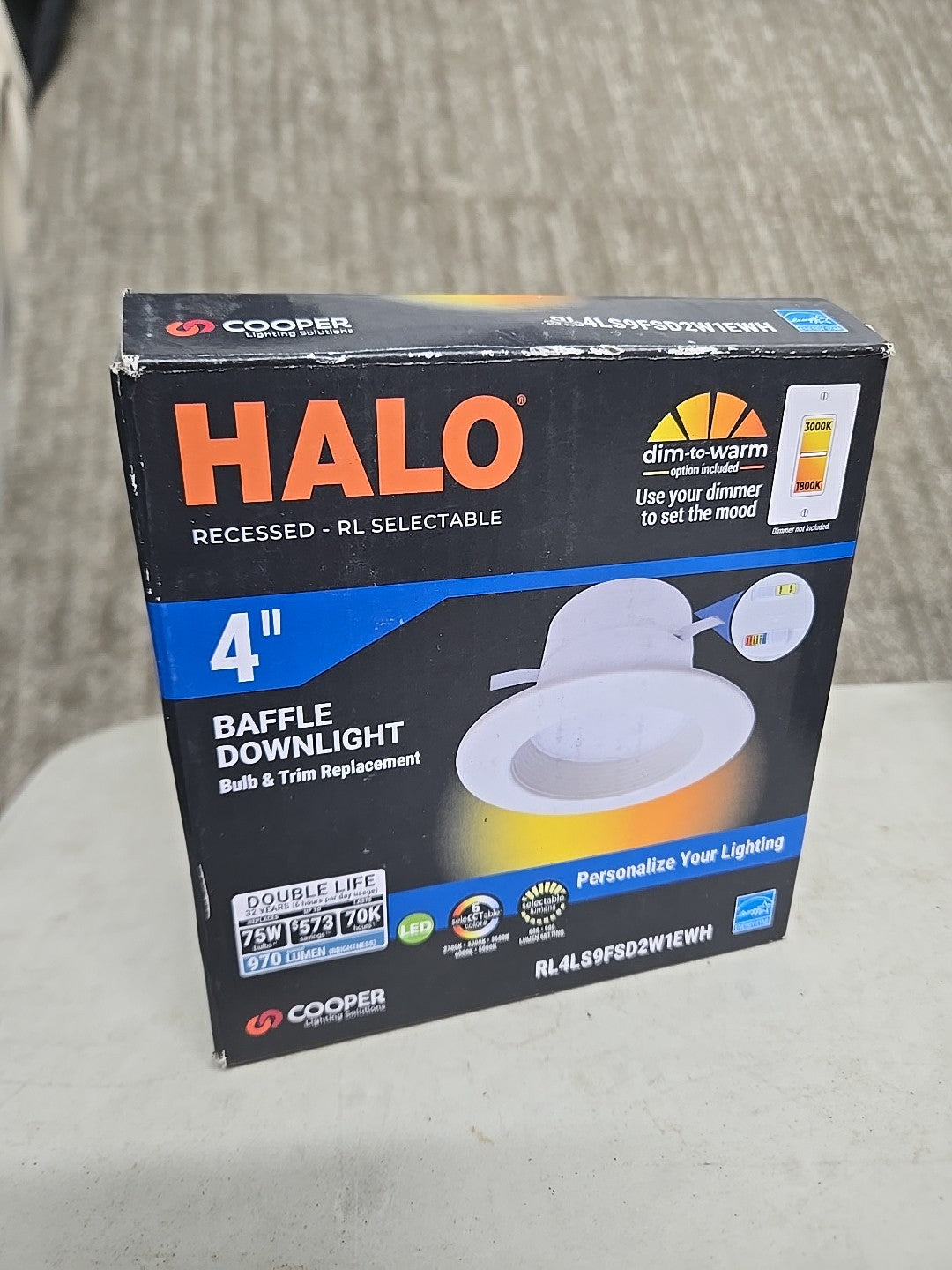 HALO RL4 Series 4-inch LED Selectable CCT and Lumens, Integrated LED 11B