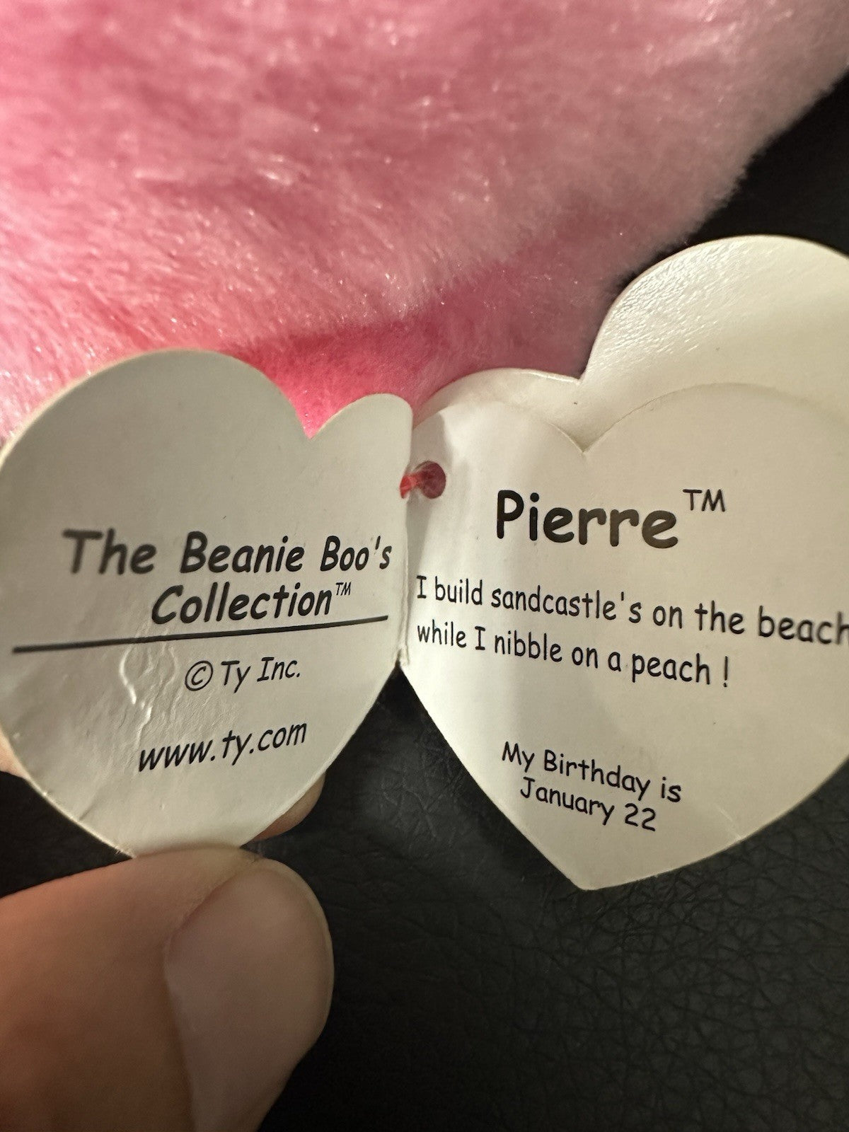 TY Beanie Boos 6" PIERRE Pink Seal Plush Stuffed Animal Toy MWMTs Ty Heart Tags