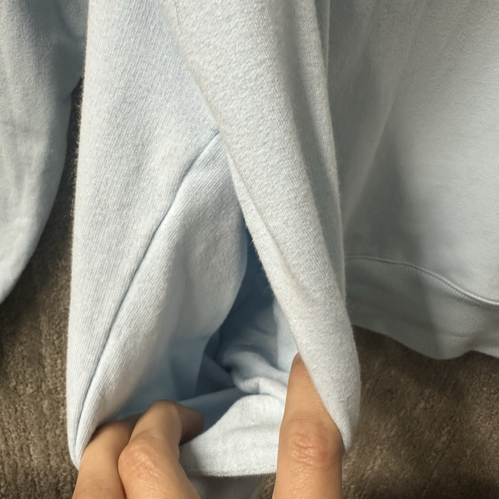 Fila Womens Sweatshirt Small Light Blue Crew Neck Pullover Pastel Pockets 0081