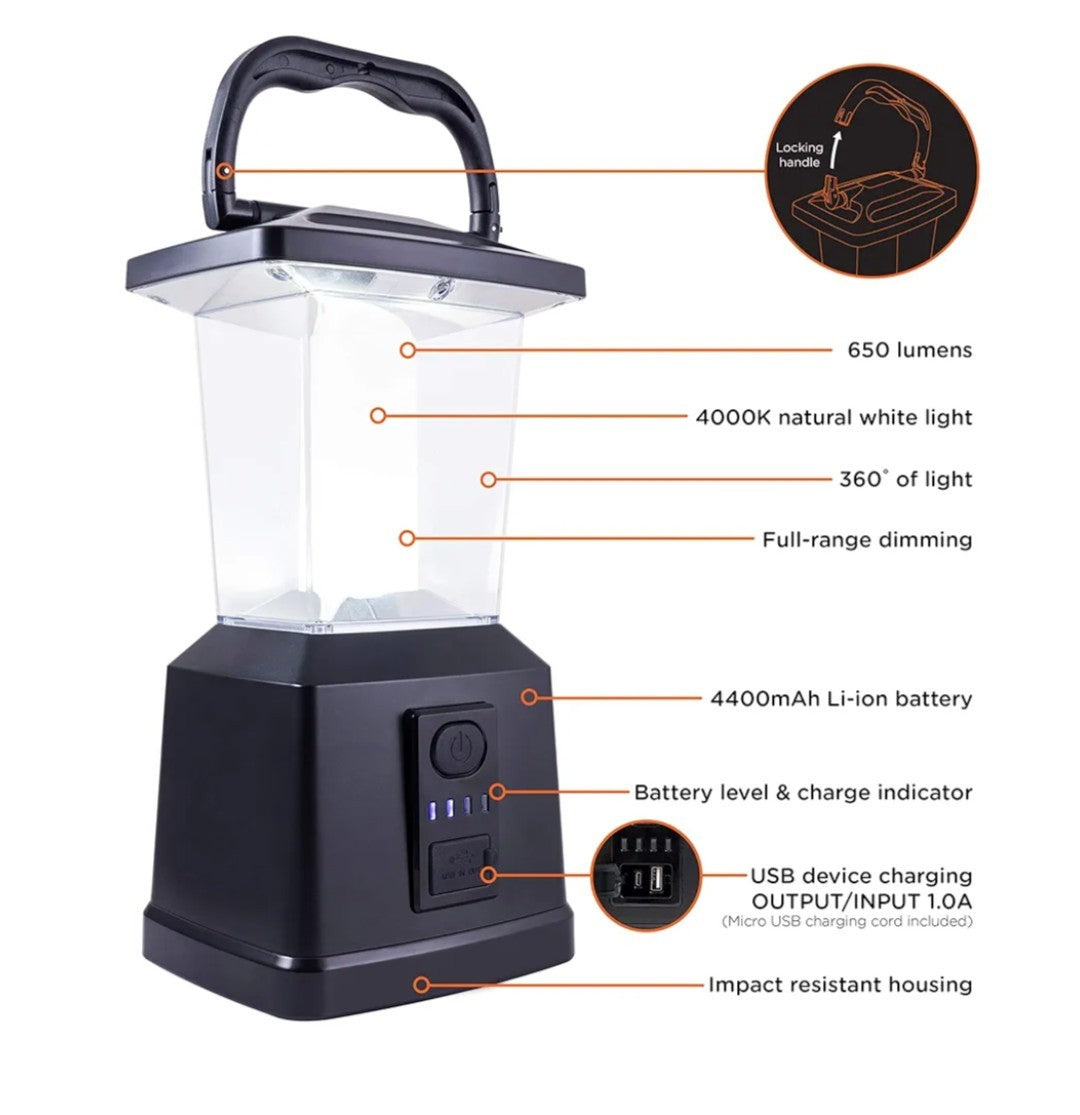 Enbrighten LED Camping Lantern, Battery Powered, Carabiner Handle 5D