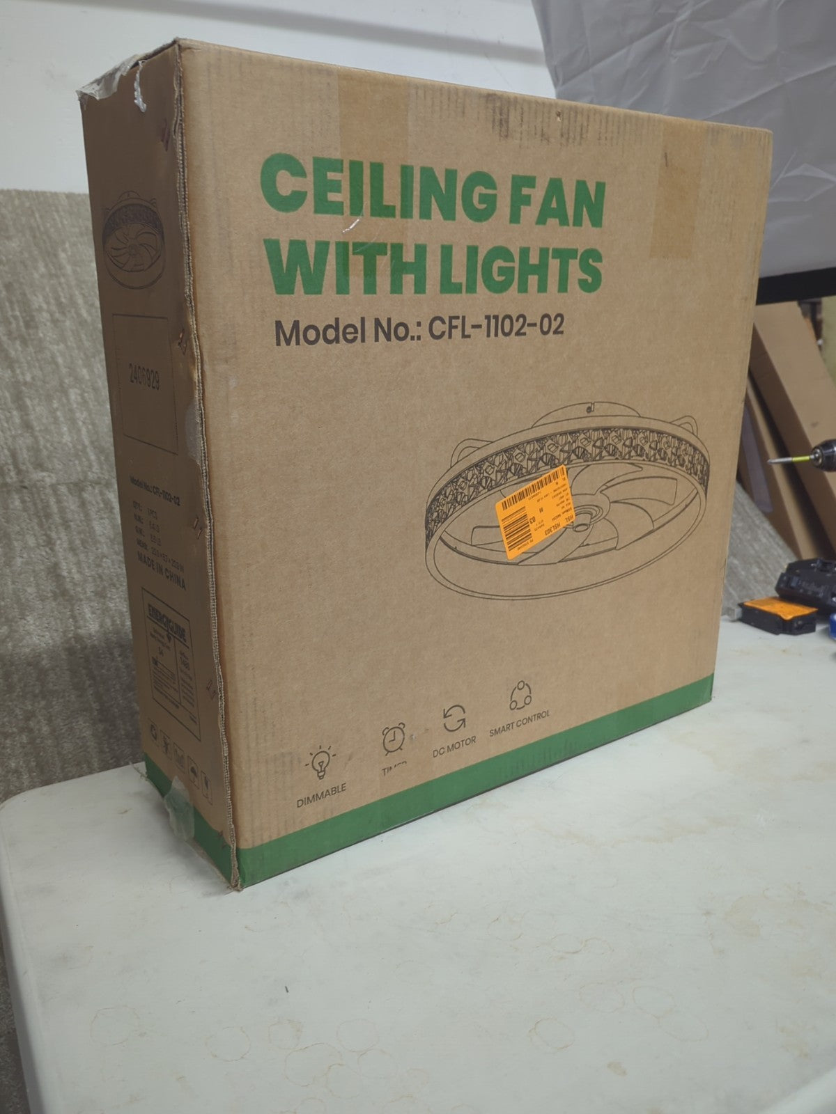 FANNEHONNE Lidia 19.68 in Indoor Modern White Crystal Flush Mount Ceiling Fan 