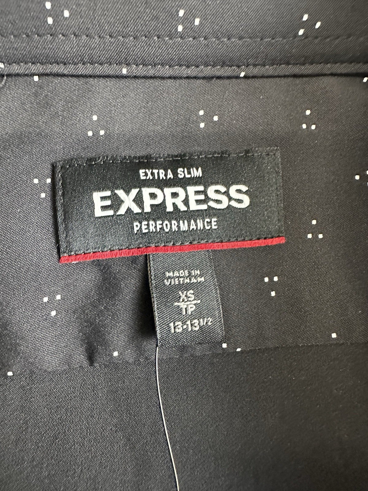 Men’s Express Extra Slim Performance XS 13-13.5 NWT Button Up  Long Sleeve (5.8)