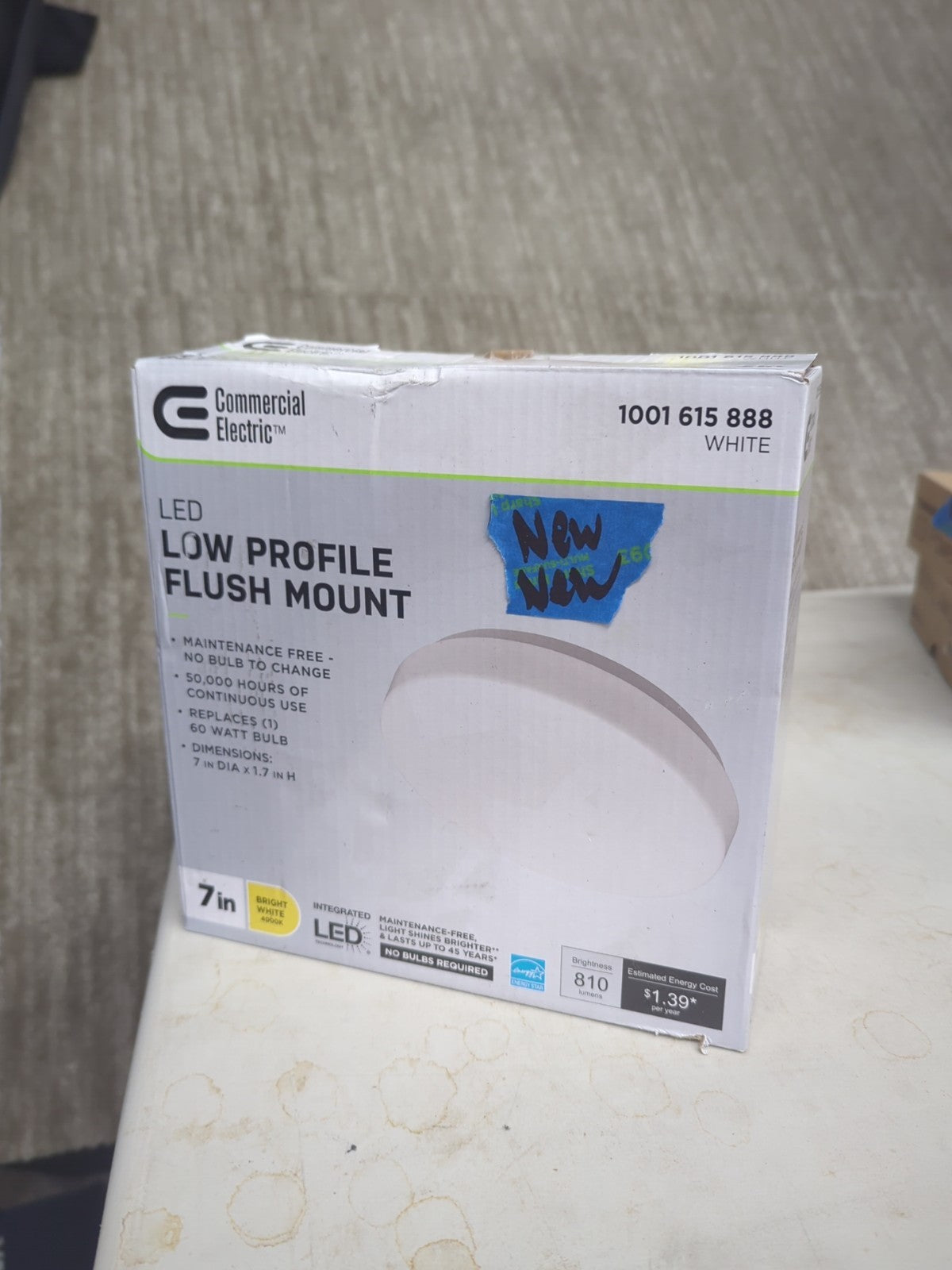Commercial Electric 54663141 7" LED Round Flush Mount Light 810 Lumens 4000K 2B