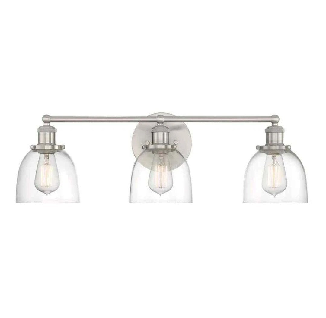 Home Decorators Collection Evelyn 26.75 in. 3-Light  with Clear Glass Shades 18B