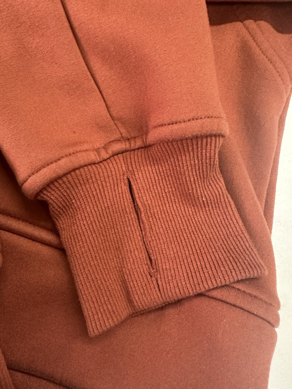 Women’s Laslulu Burnt Orange Small Crop Hoodie Sweater W/ Zipper