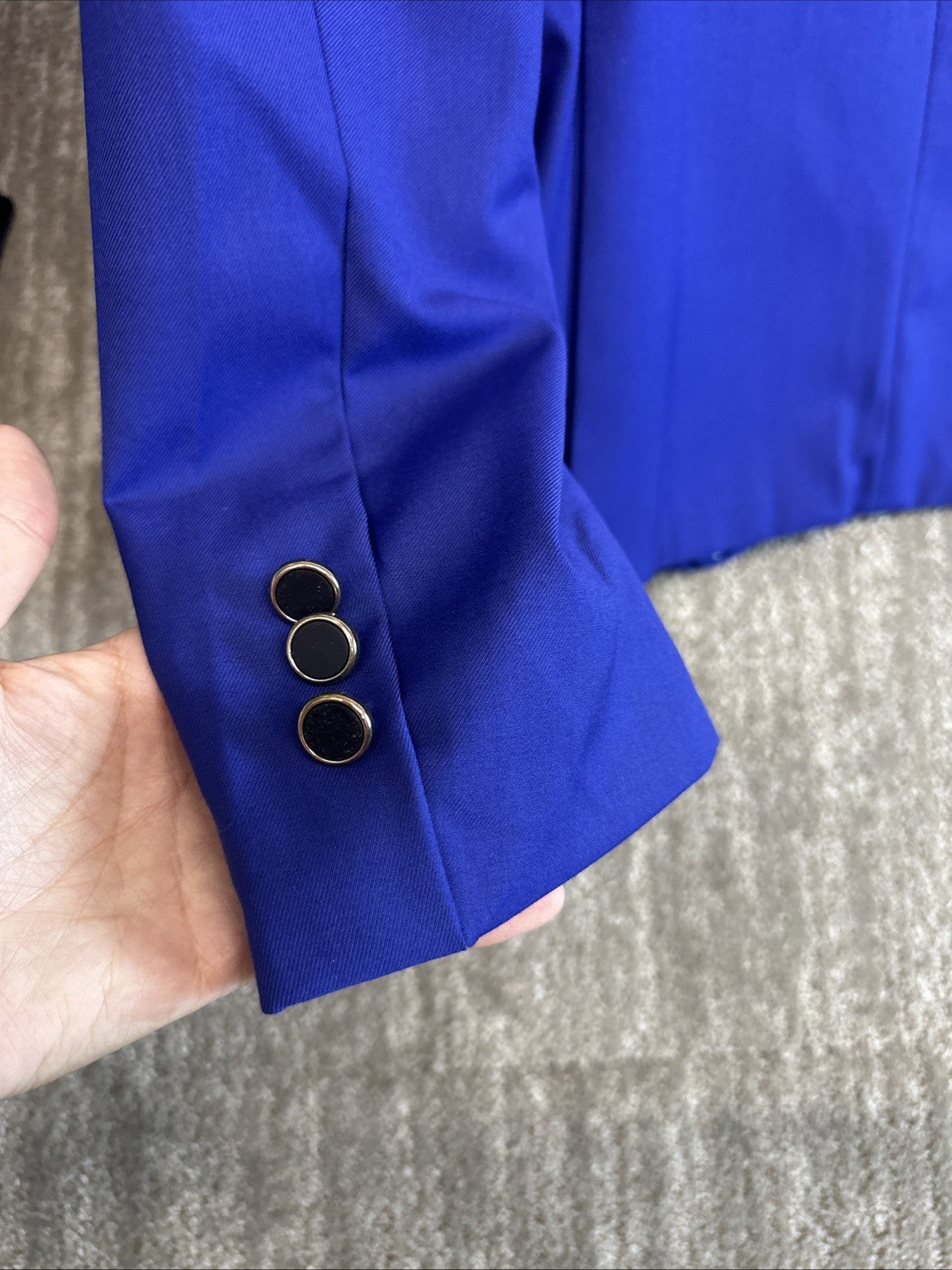 H2H Men's Blue Collared Formal One Button Long Sleeve Blazer Jacket Suit US Sm