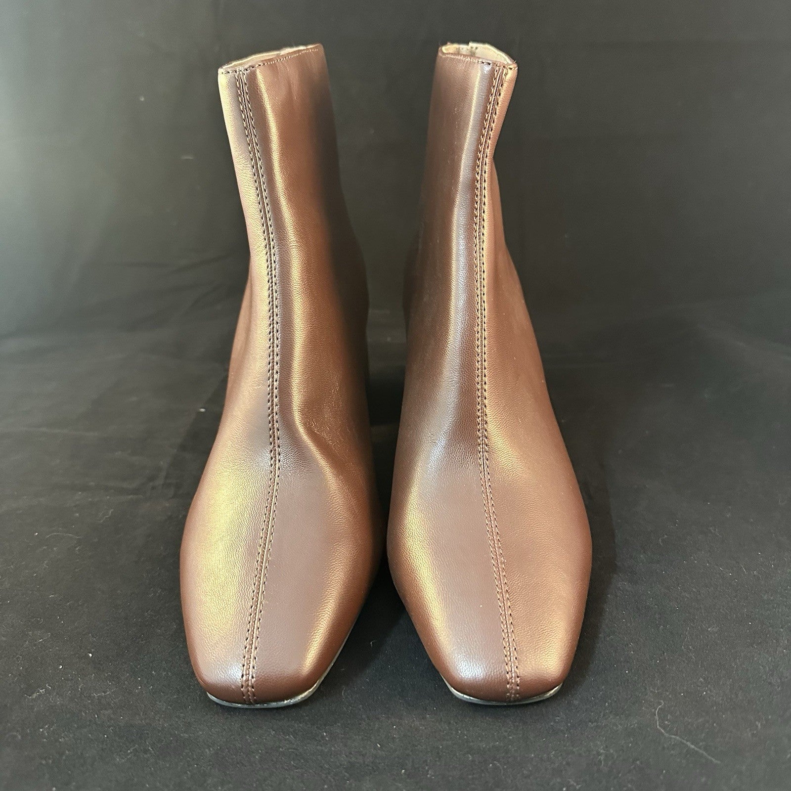 Matt & Nat Women’s Deena Chocolate Bootie Mid Calf Size Gold Zipper US 8 (4c)