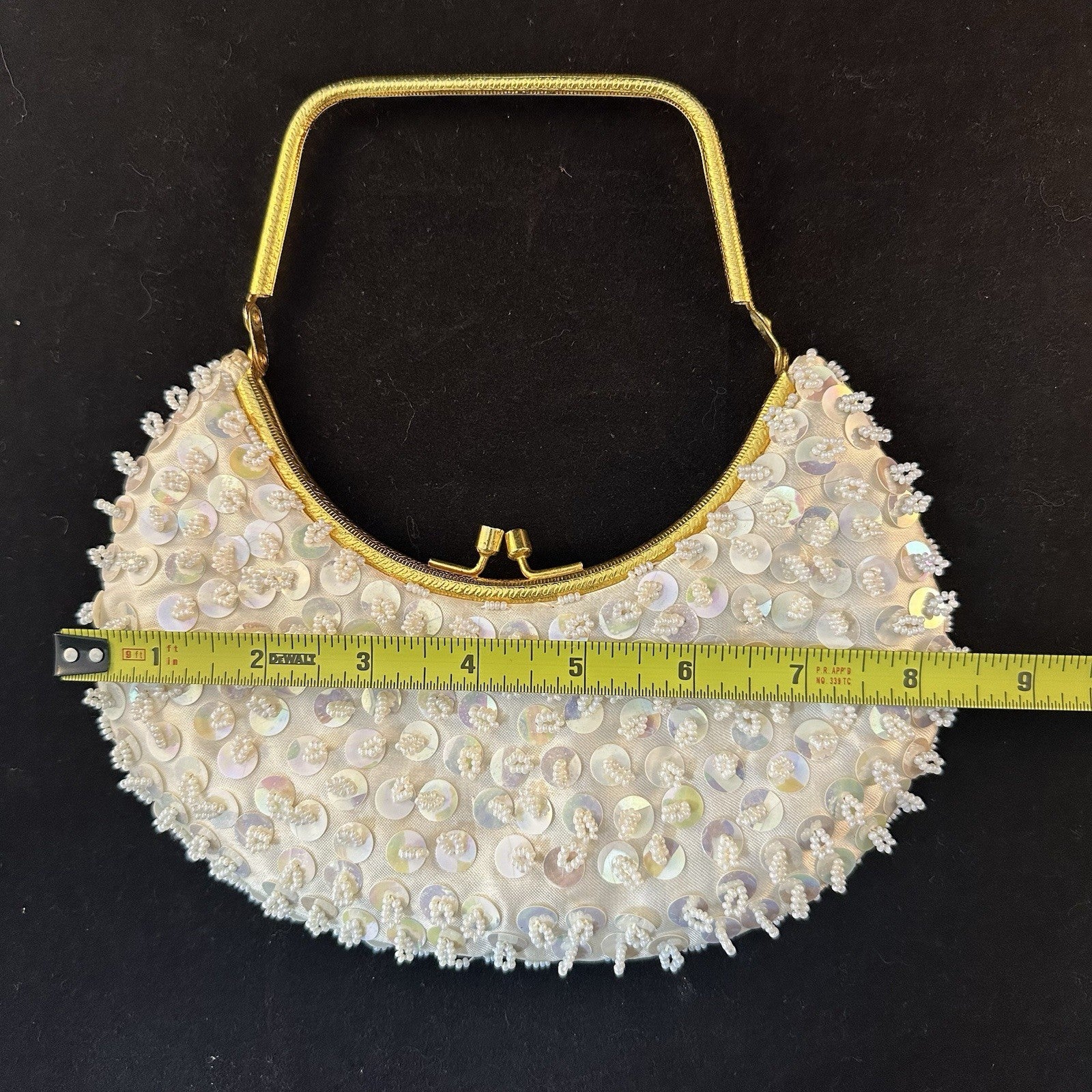 Vintage Beaded Evening Wedding Bag Elephant Brand Made In Hong Kong Good 6C