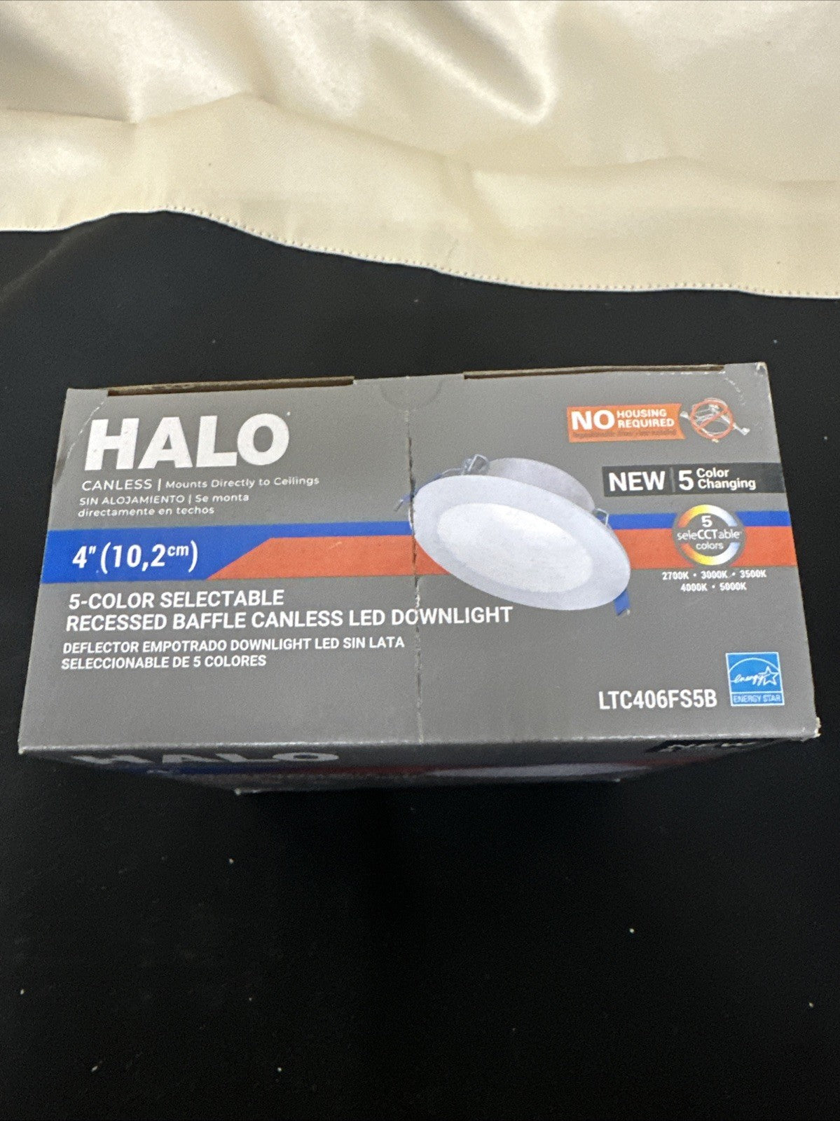 Halo Canless 4-inch 5-color Selectable Recessed Baffle LED Downlight 60W 10B