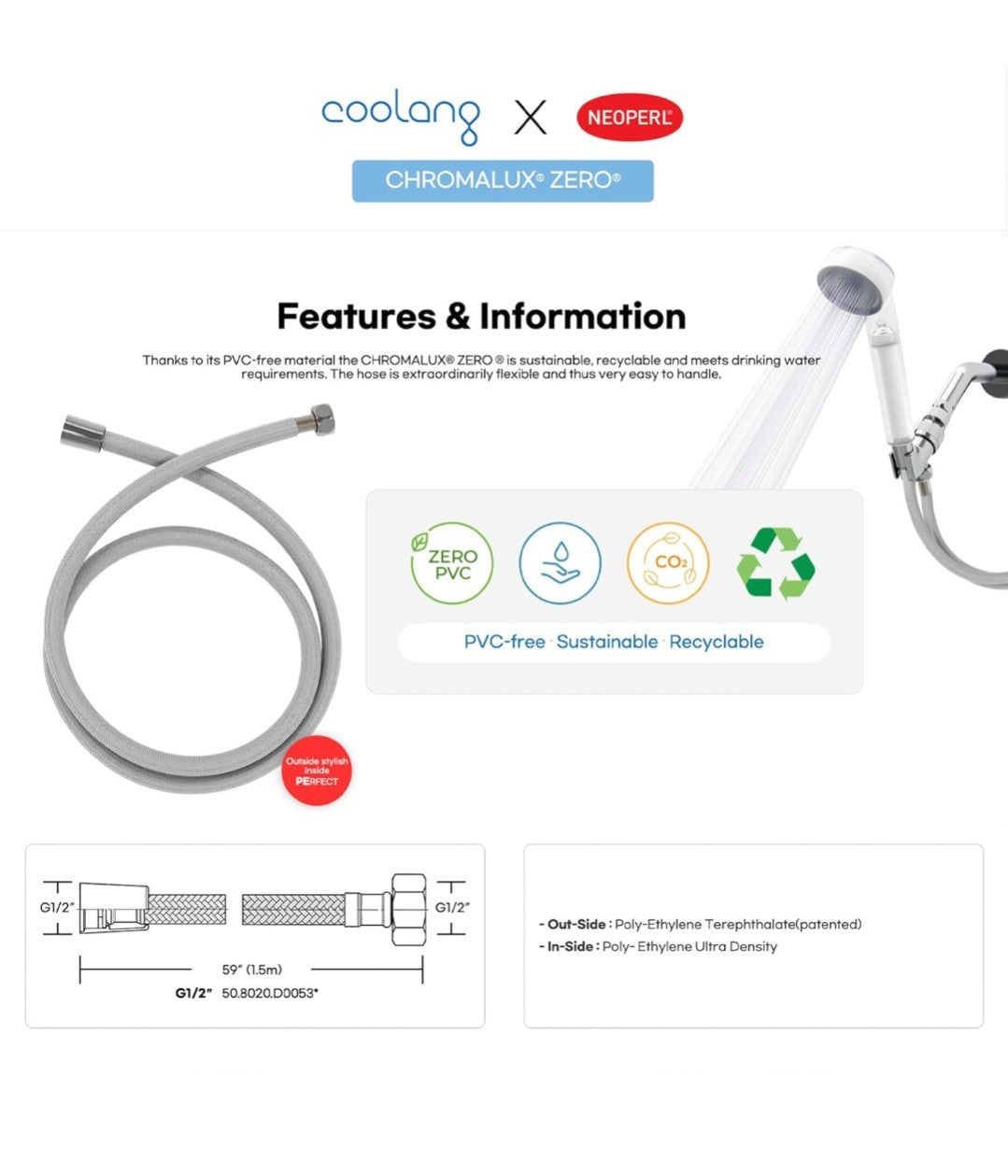 Dual Filteration Shower Filter with Handhead & Hose All-in-One DIY Kit 15A