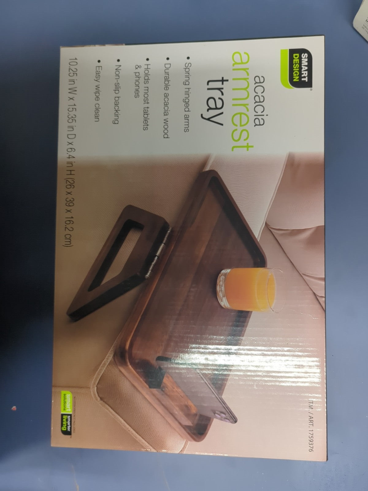 Smart Design Acacia Armrest Tray