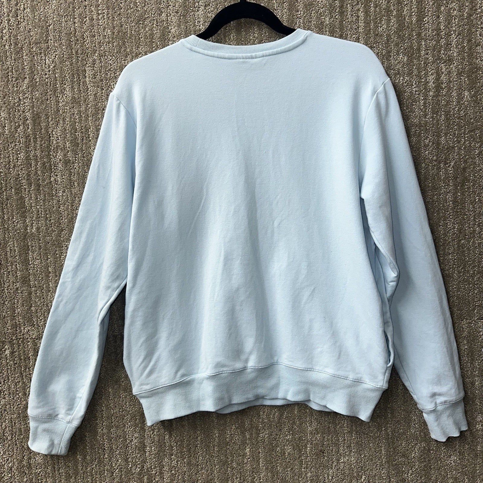 Fila Womens Sweatshirt Small Light Blue Crew Neck Pullover Pastel Pockets 0081