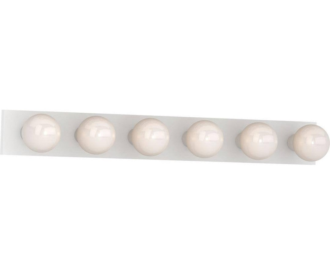 6-Light Indoor White Movie Beauty Makeup Hollywood Bath or Vanity Light Bar 8C
