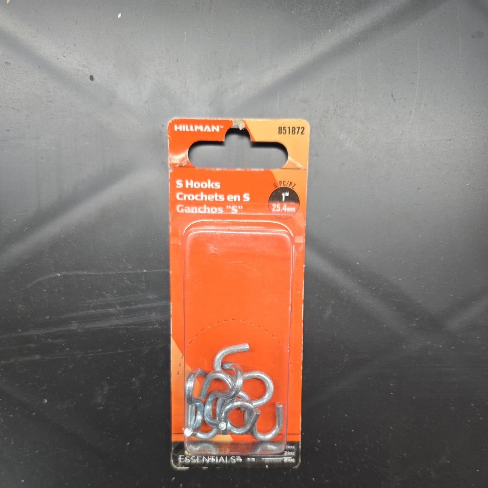 851872 Hillman Zinc S Hooks 1" X 6 Piece  (8c)