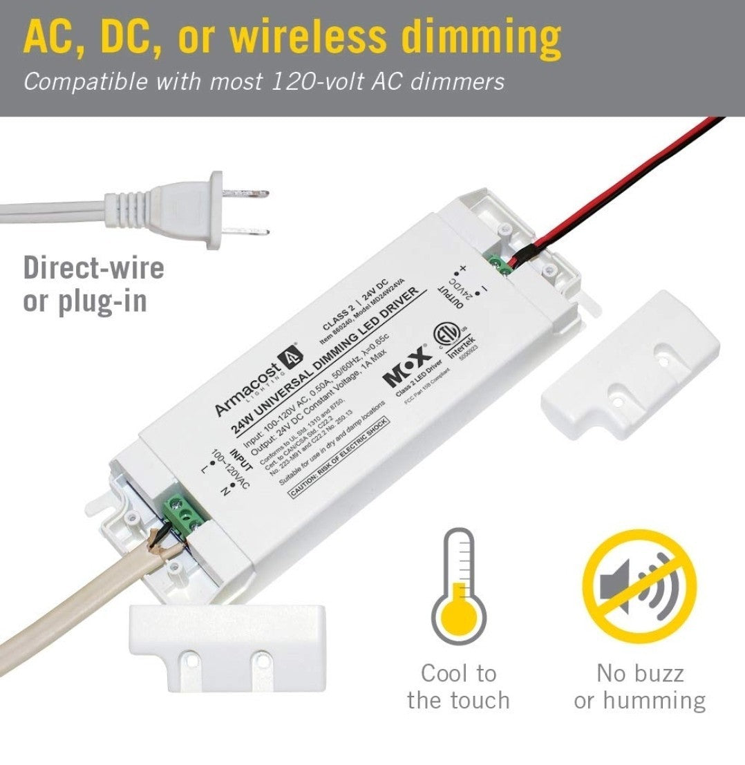 Armacost Lighting 860240 for LED Lighting, with removable AC cord, 24 Watt 8D