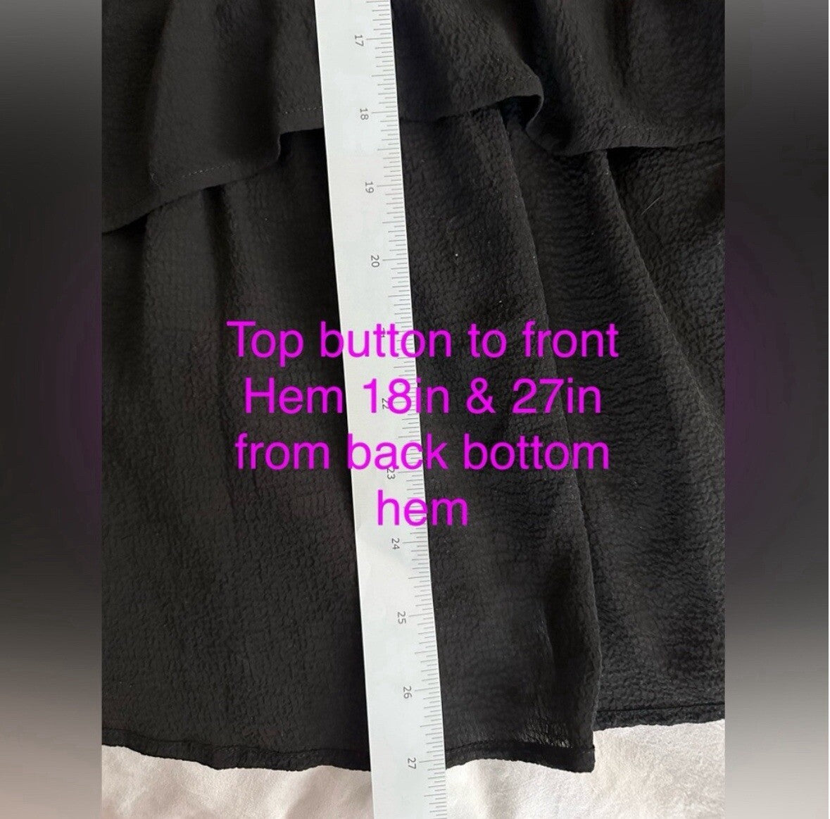 Vince Camuto Black Button Up Loose Blouse Size Small 3/4 Sleeve Sheer 5.5