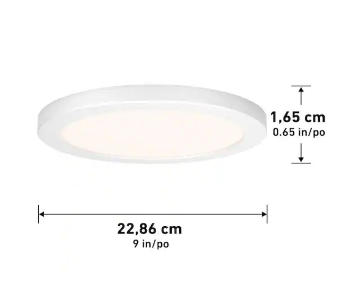 Artika Europa Disk 9 in. 1-Light White Modern Integrated LED Flush Mount 11D