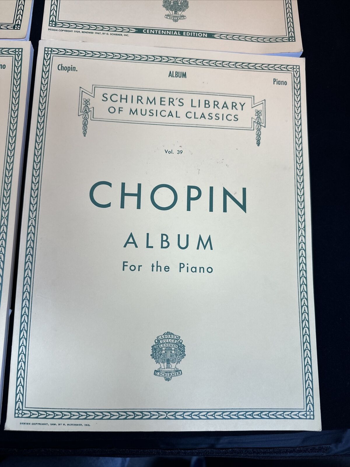 Schirmer's Library of Musical Classics,  Piano (one Violin) , LOT of 4 Books