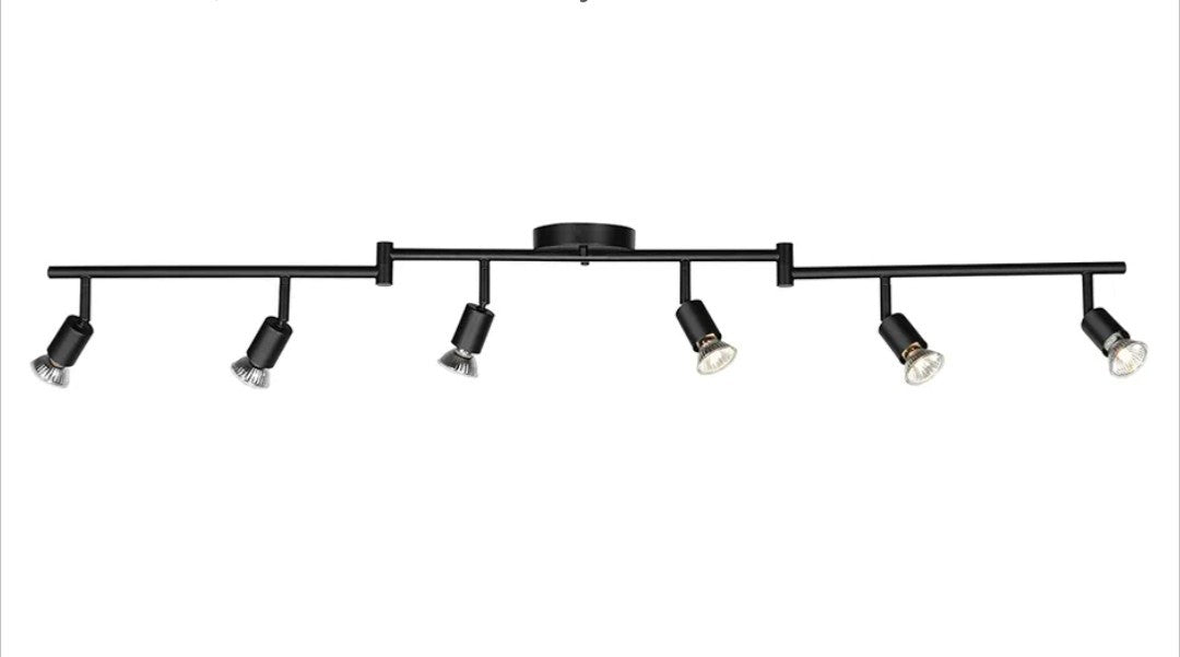 Globe Electric Payton 3.9 ft. 6-Light Black Track Lighting Kit 59693 2D