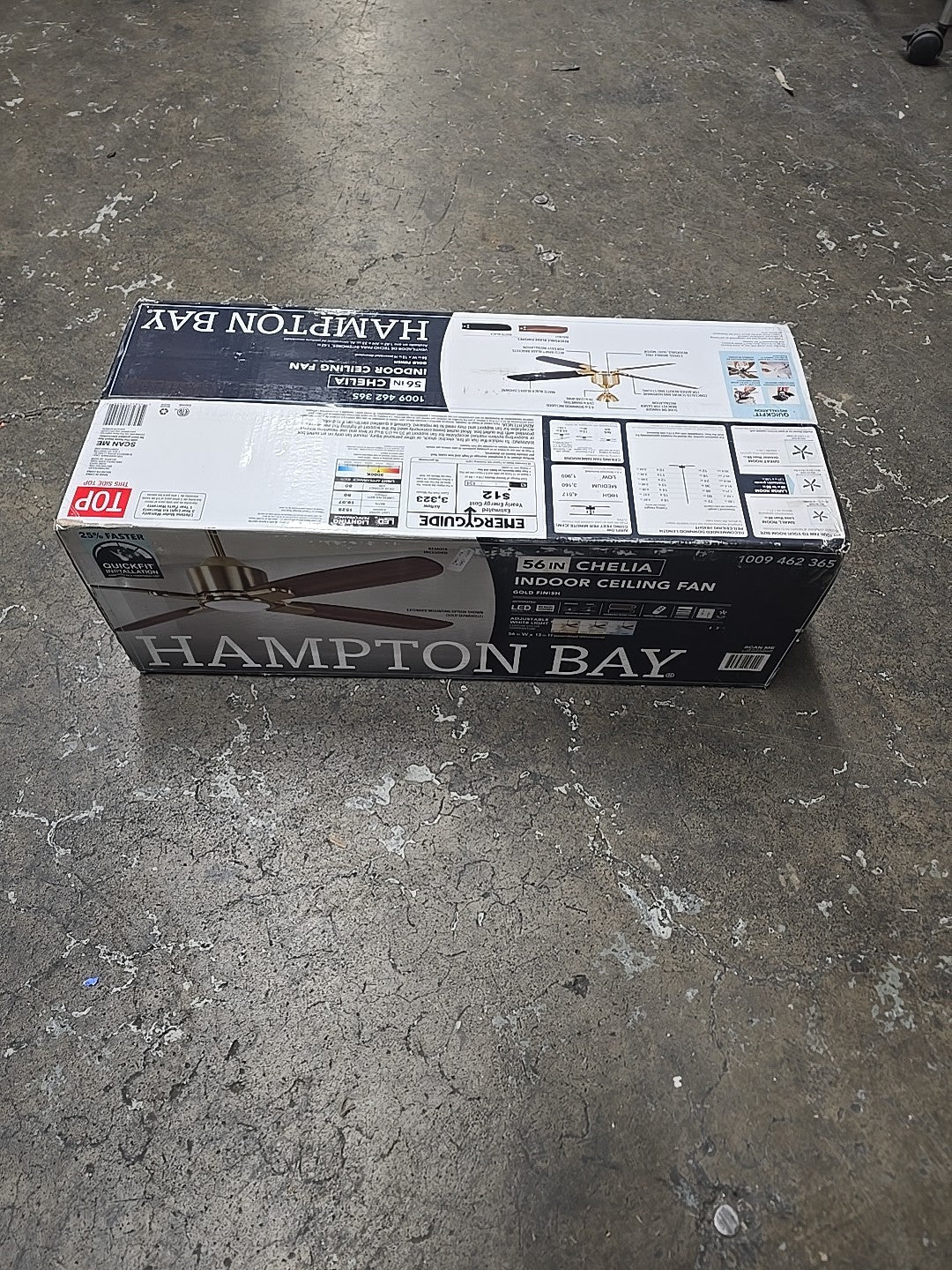 Hampton Bay Chelia Indoor LED Ceiling Fan Gold 56" 19A