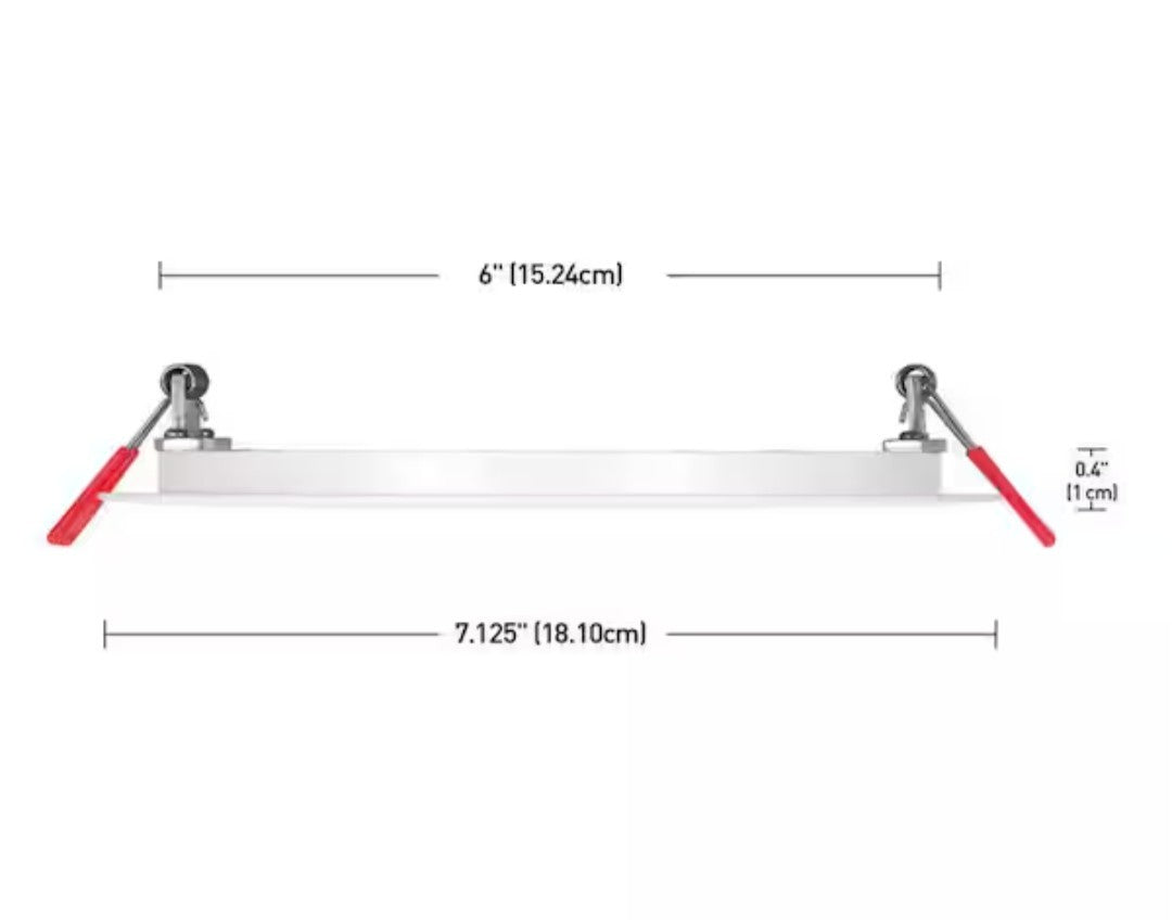 Commercial Electric Ultra Slim Integrated LED 6 in Round, White 4-Pack 19A