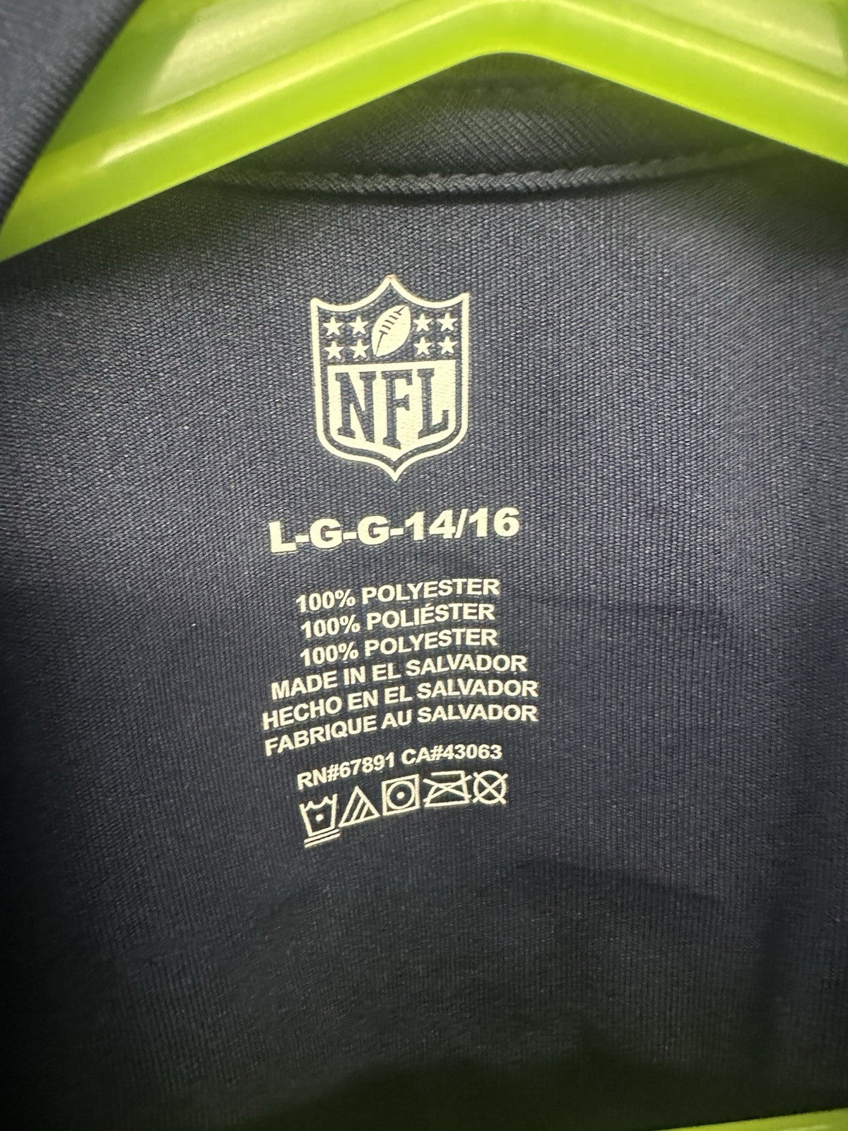 NFL SEATTLE SEAHAWKS RICHARD SHERMAN BLUE JERSEY T-SHIRT SIZE YOUTH Large 14/16