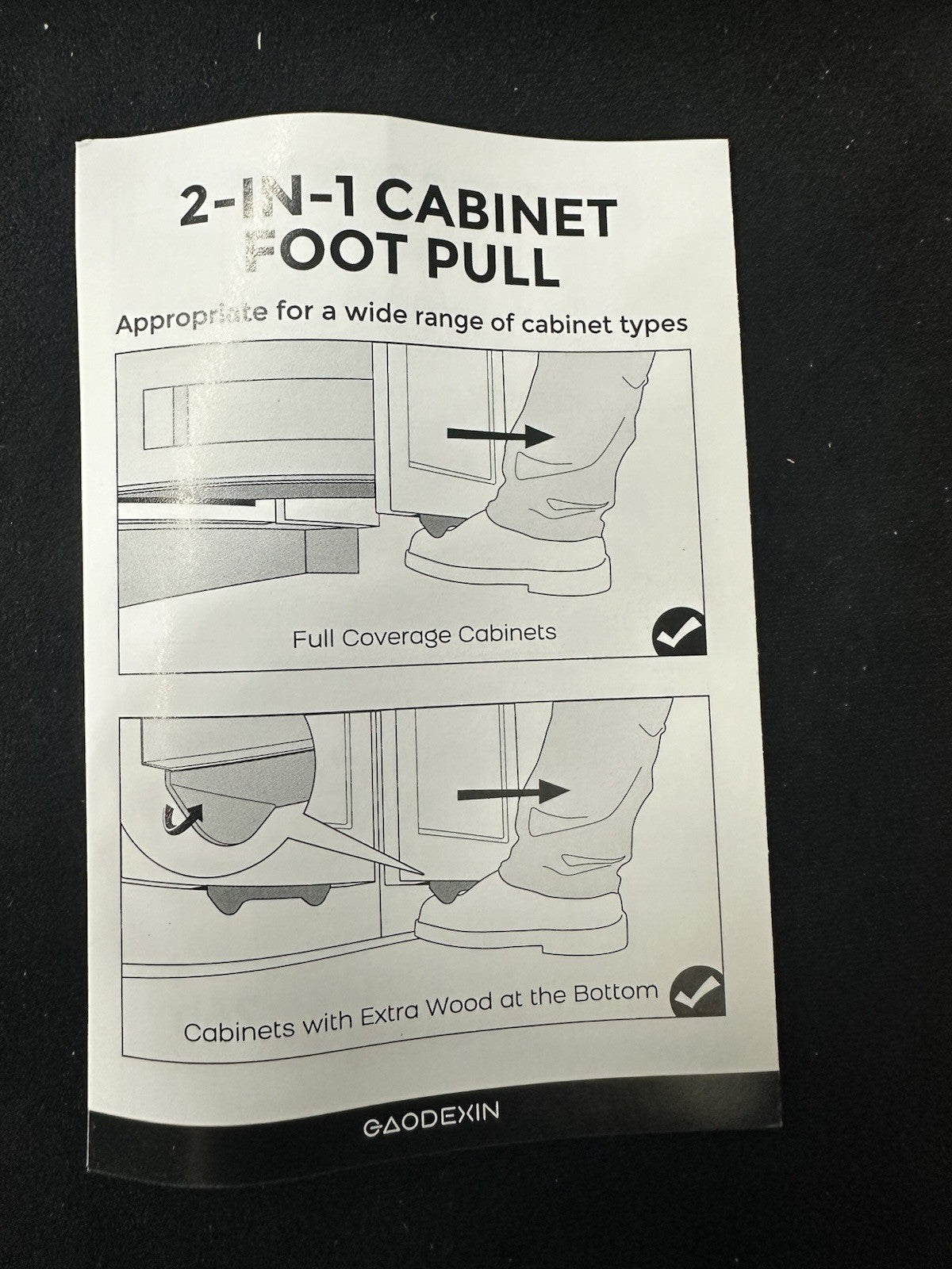 Gaodexin 2-in-1 Cabinet Foot Pulls 2-Pack (6b)