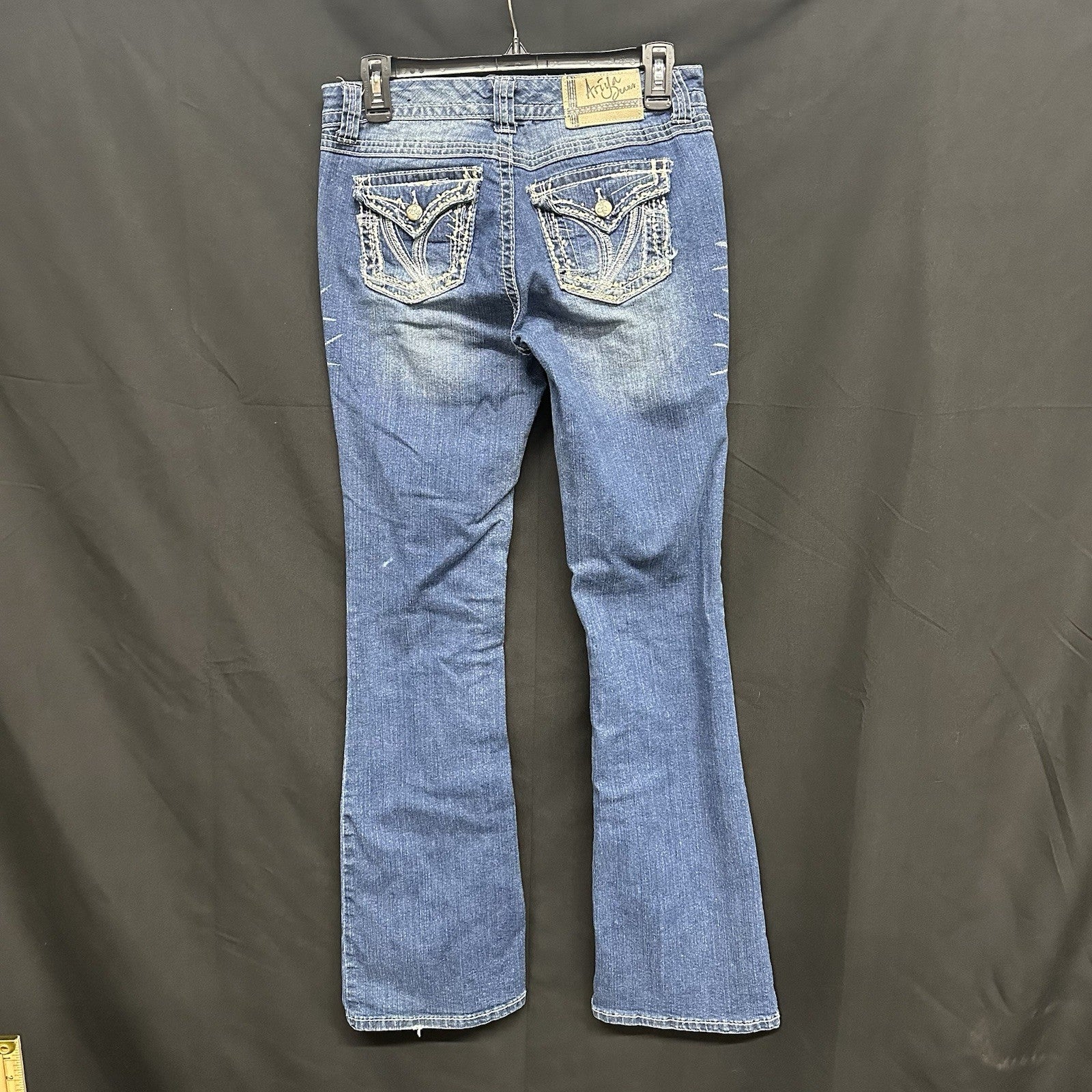 Ariya Jeans 5/6 (Fits 27) Rhinestone Straight Blue Jeans (0075)