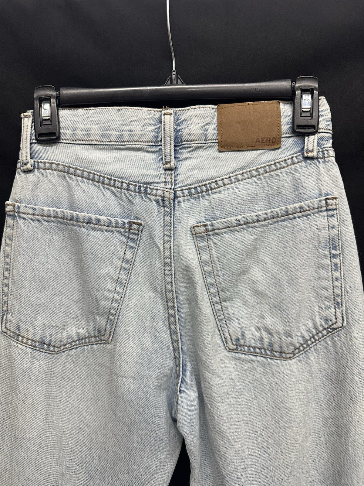 Aeropostale 80s Baggy Jeans Sz 00 Destroyed Distress Regular Light Wash (0021)